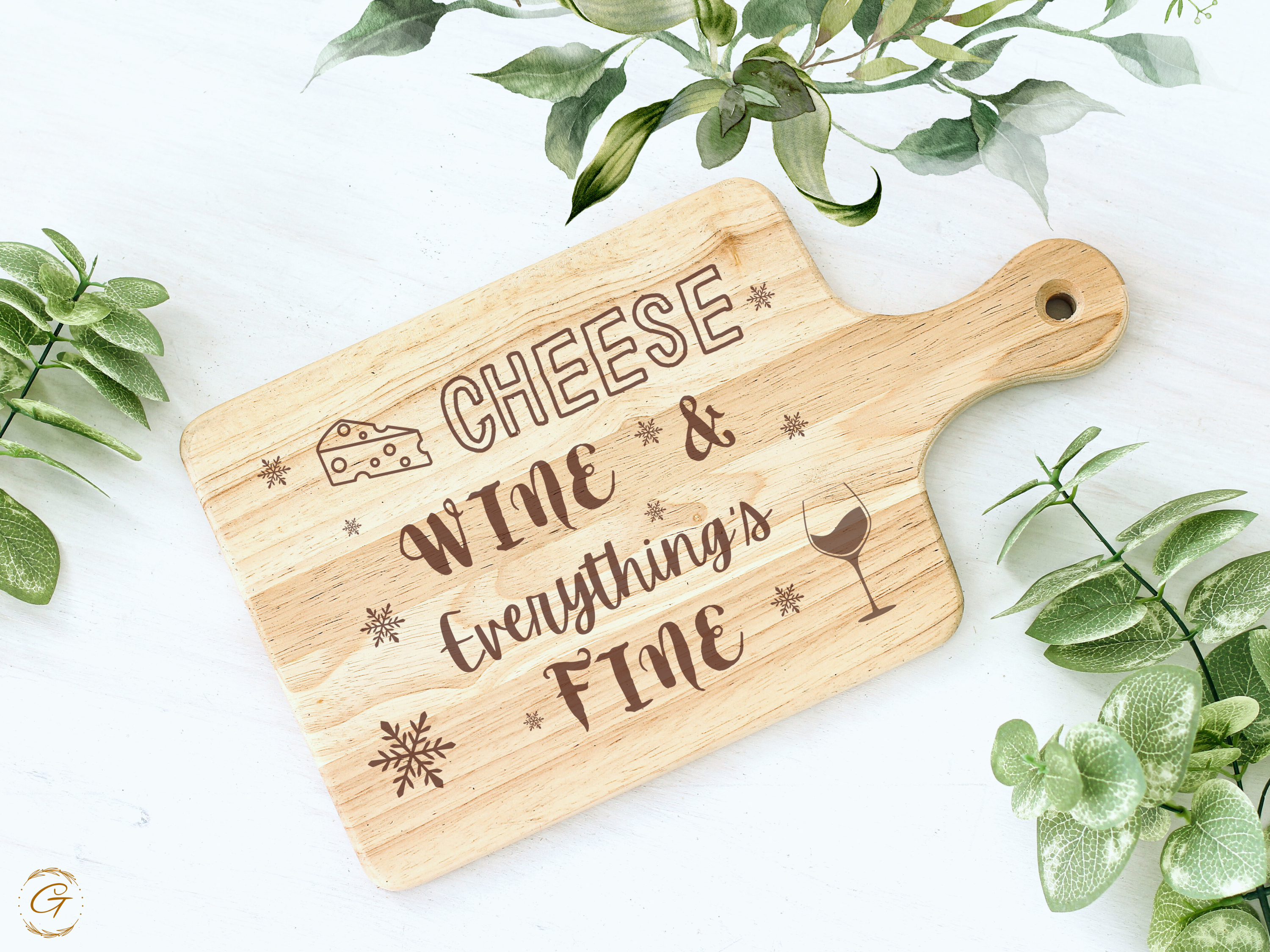 Cheese Wine & Everything's Fine Hardwood Cutting Boards