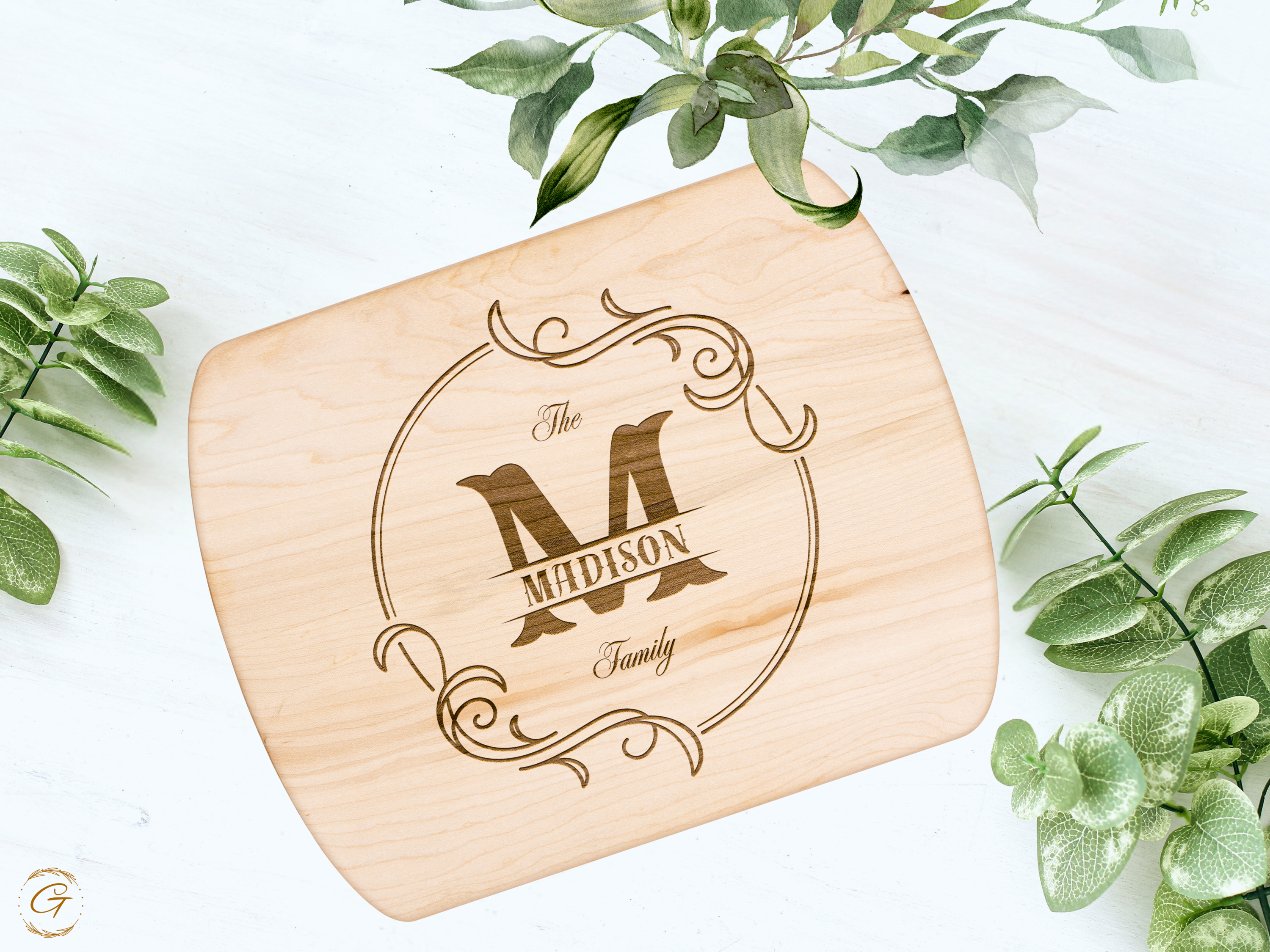 Personalize Family Name Hardwood Oval Cutting Board