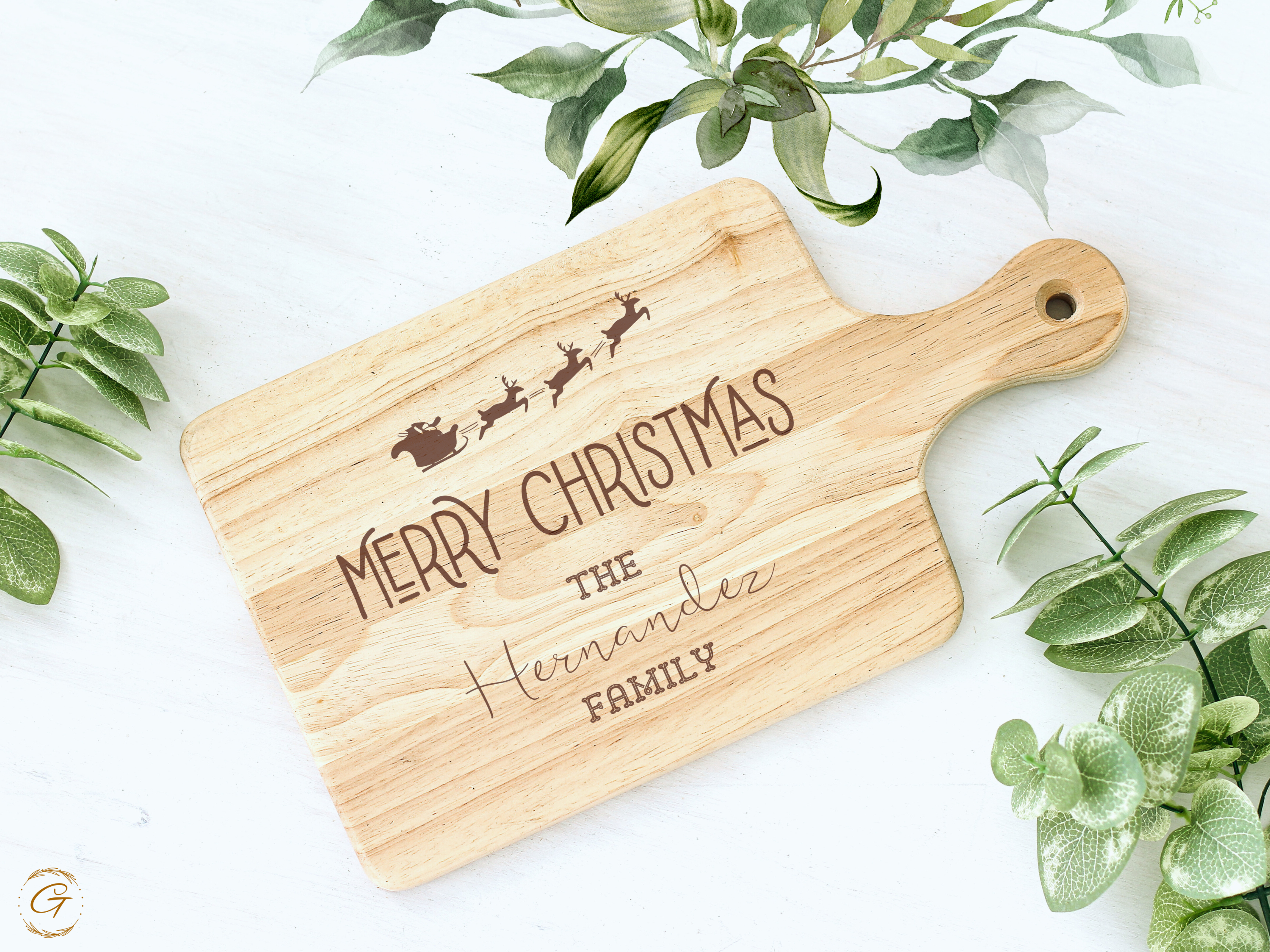 Personalized Merry Christmas Cutting Board