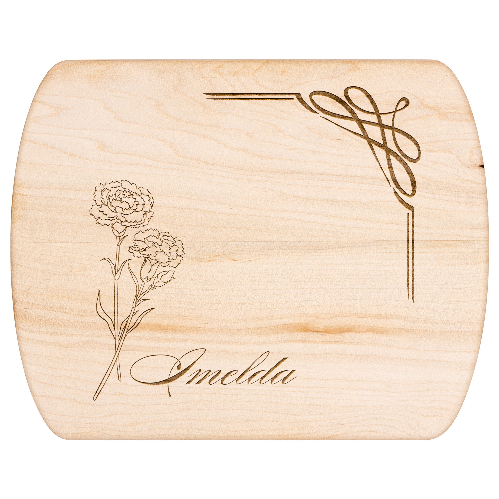 January Carnation Cutting Boards