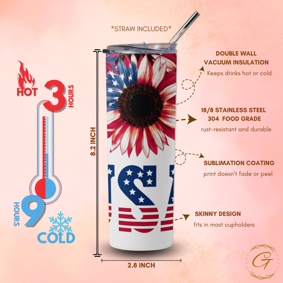 4th of July Tumbler - Shatterproof, Festive 20oz Cup - Keeps Drinks Cold, Perfect Summer Party Gift - Stylish and Durable, Ideal for Summer