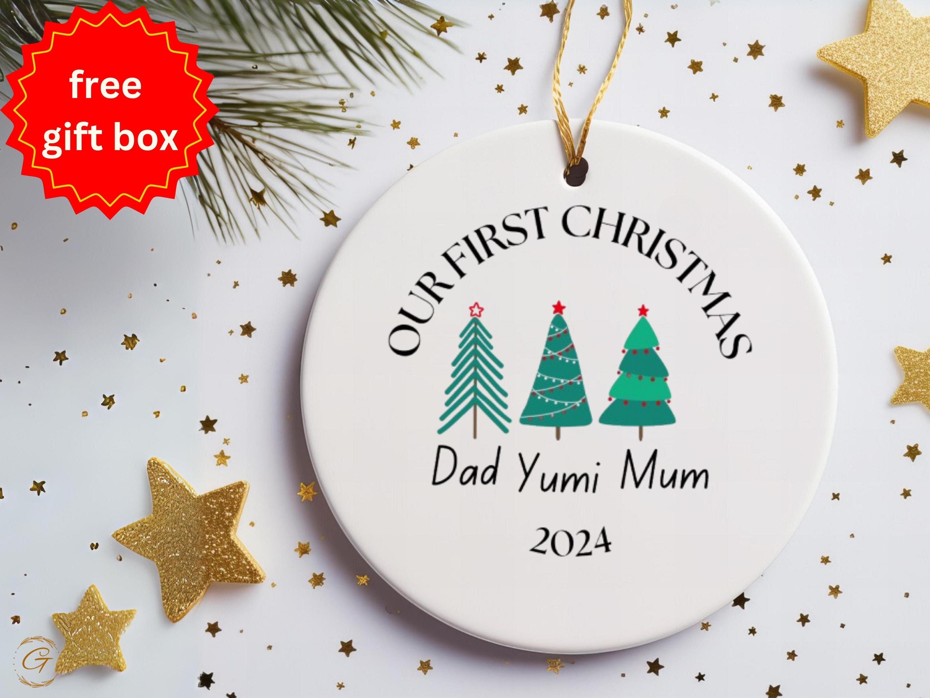 Custom Family First Christmas Ornament 2024, Personalized Family Holiday Decoration, Custom Christmas Tree, Keepsake Gifts New Home Ornament