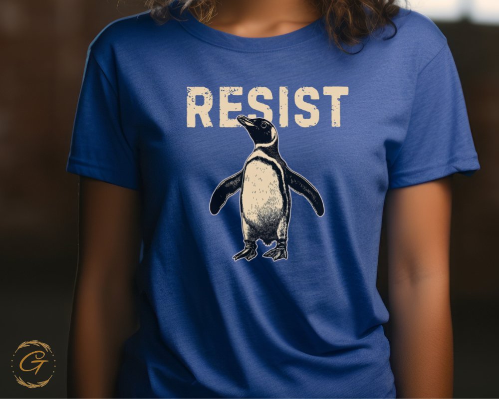 Resist Penguin Graphic Blue Relaxed Fit Tee product type
