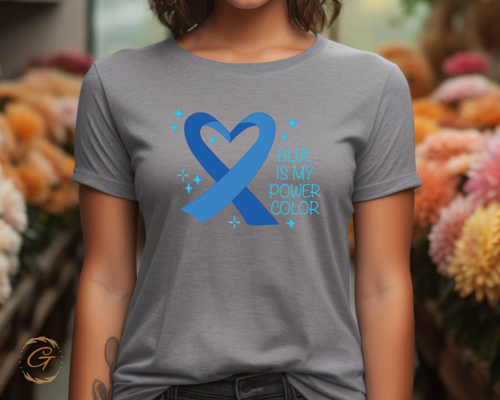 Blue Is My Power Color Heart Ribbon Shirt product