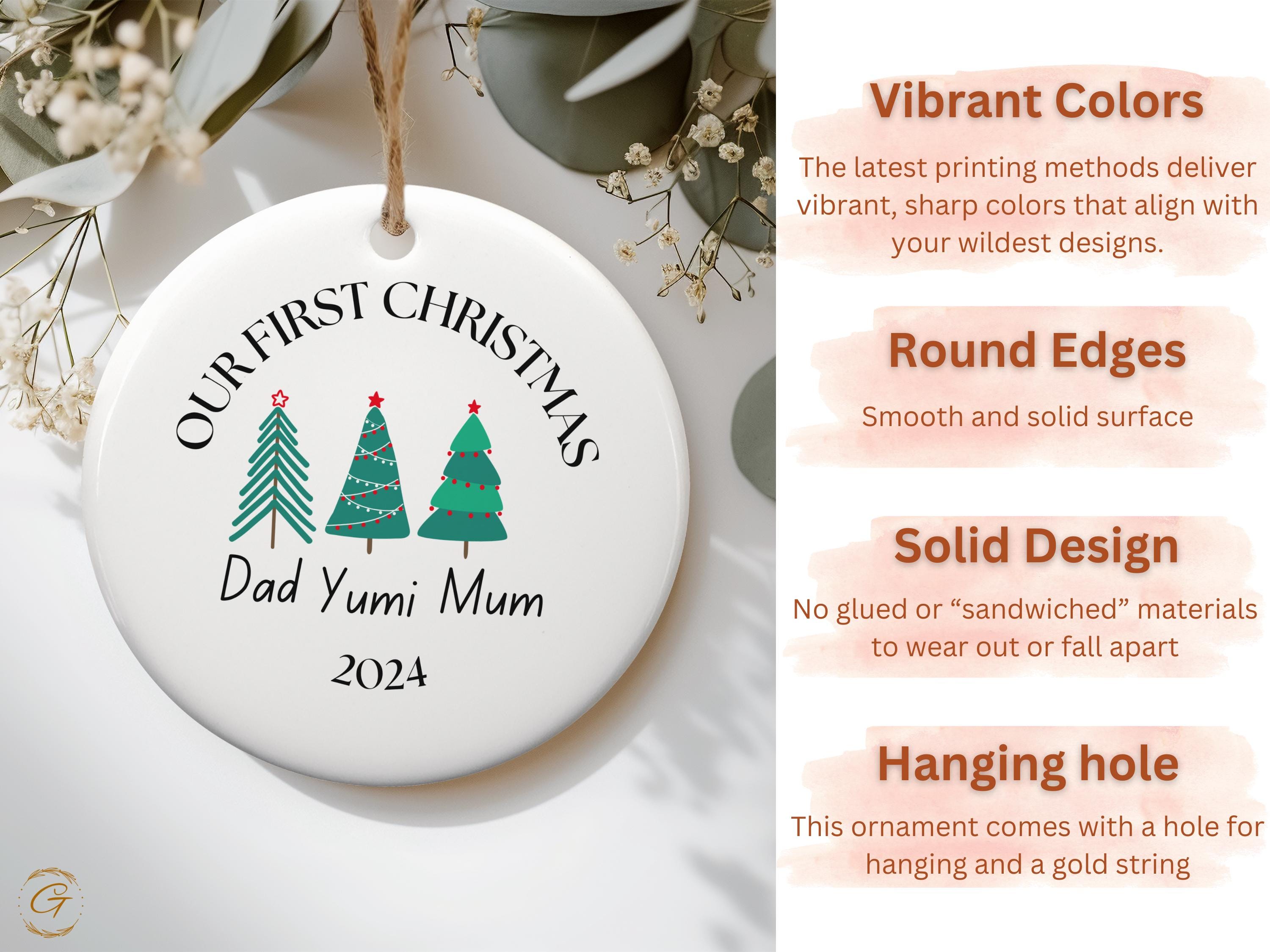 Custom Family First Christmas Ornament 2024, Personalized Family Holiday Decoration, Custom Christmas Tree, Keepsake Gifts New Home Ornament