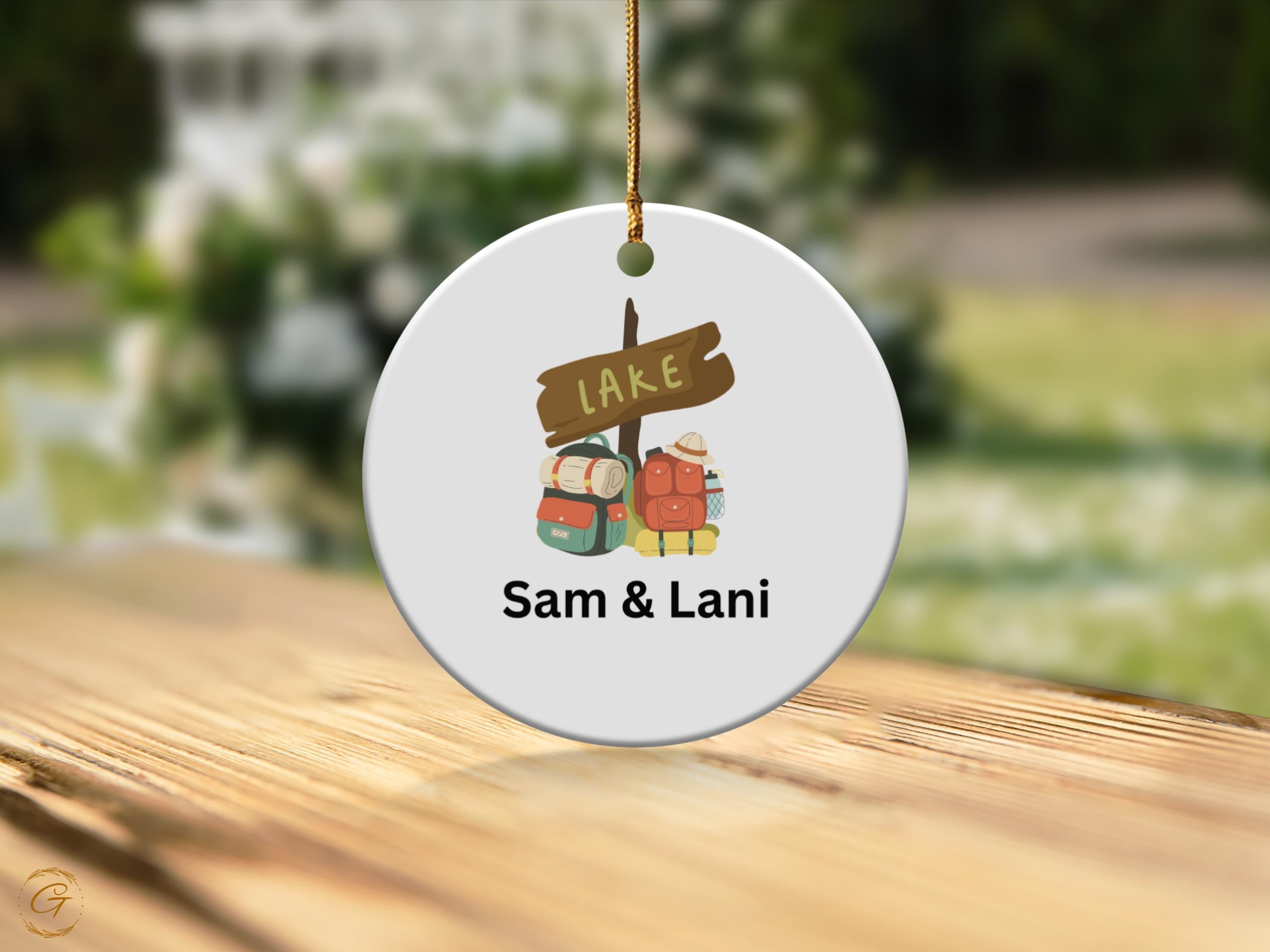 Custom Travelers Ornaments, Personalized Hiking Ornaments