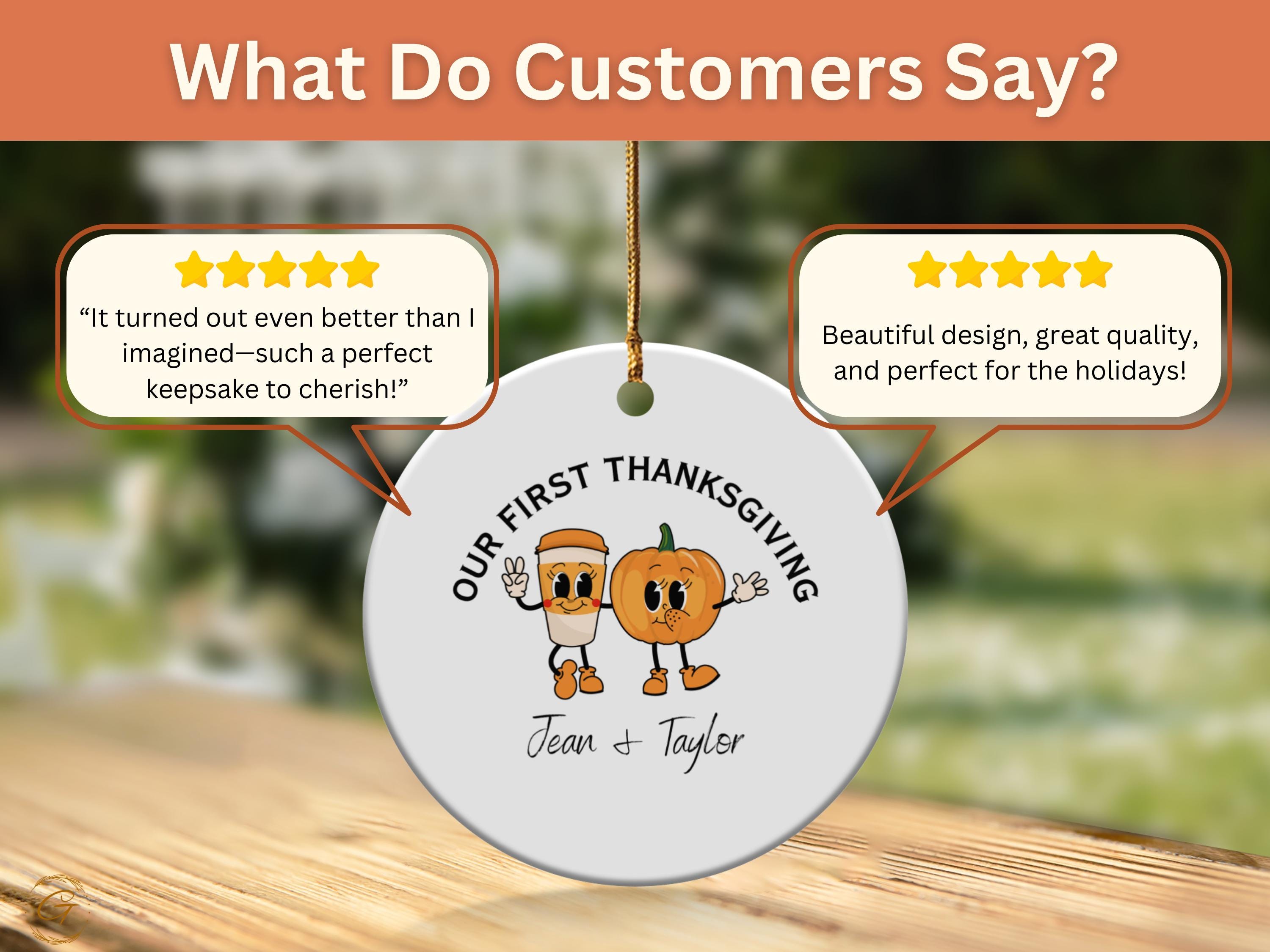 Couple's First Thanksgiving Ornament, Cute Coffee Pumpkin