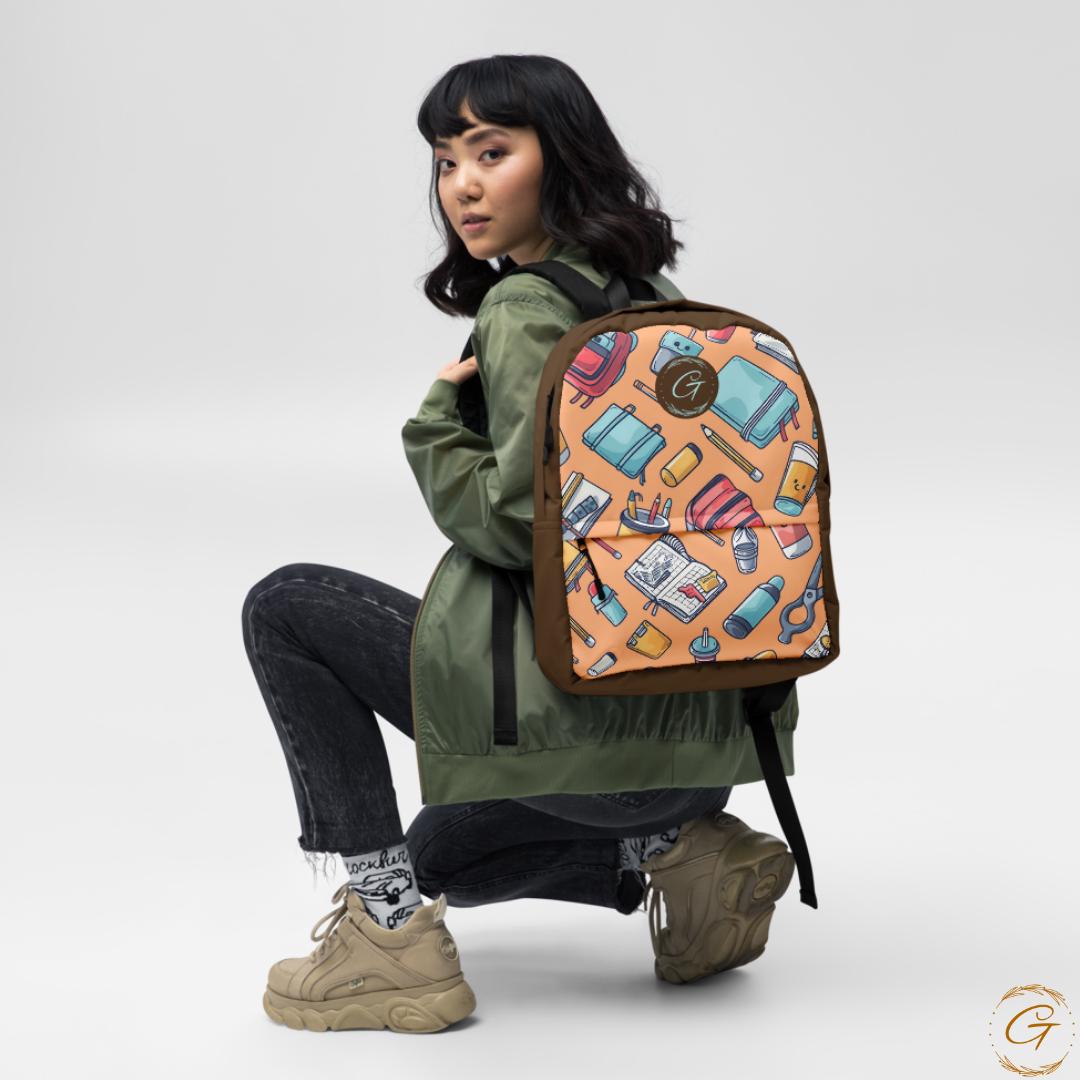 School Supplies Print Backpack
