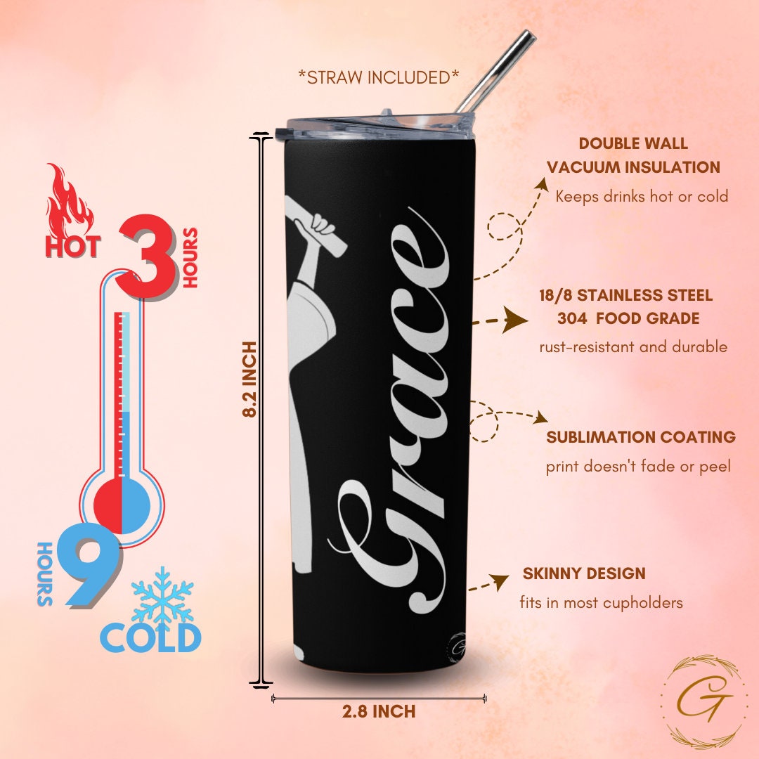 Graduation Tumbler with Custom Name, Vibrant Color 2024 Keepsake