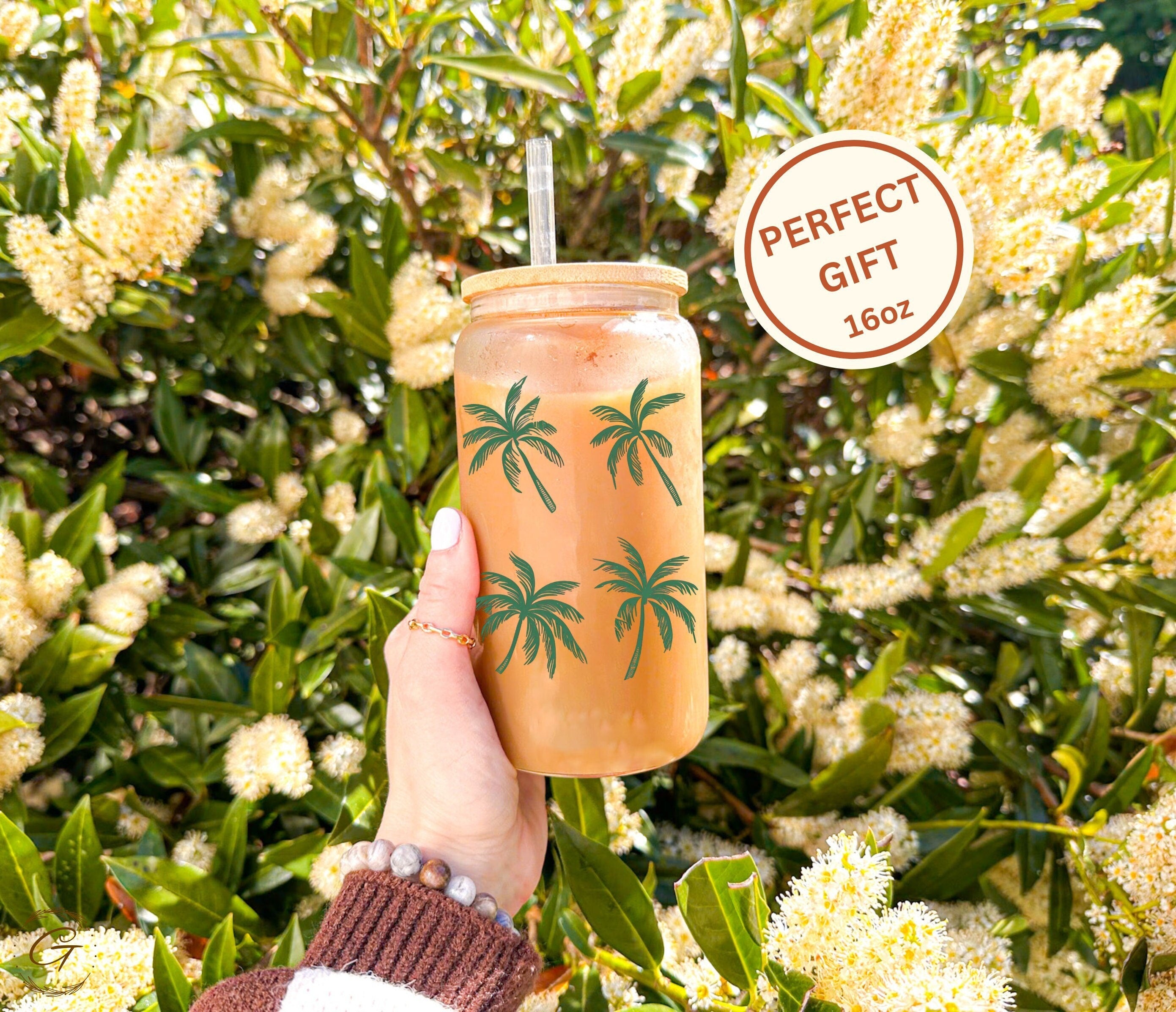 16oz Tropical Palm Trees Libbey Cup