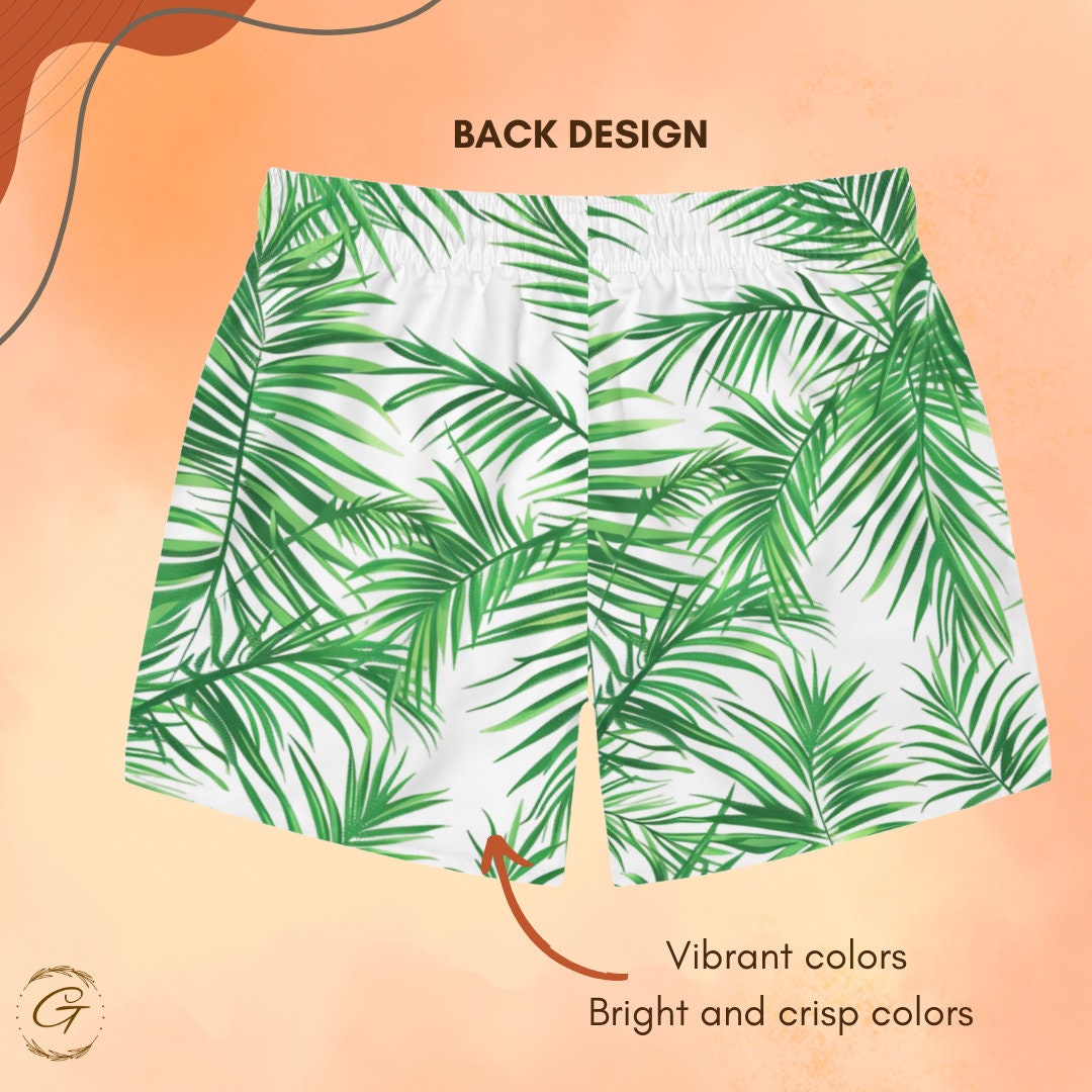 Tropical Palm Tree AOP Design Swim Trunks