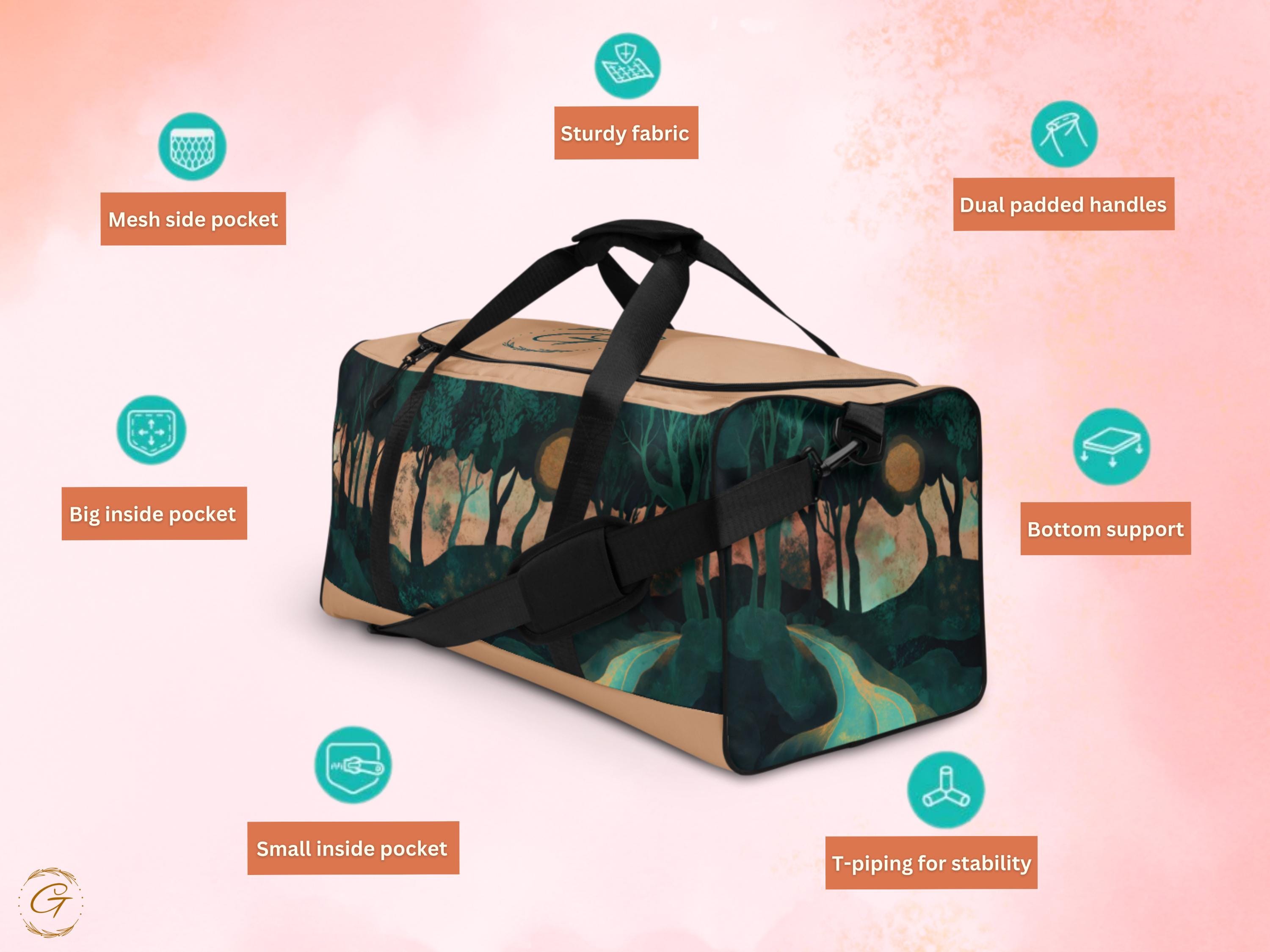 Forest Scene AOP Duffel Bags - Nature-Inspired Gym Bag, Stylish Weekender, Durable Travel Bags for Outdoor Lovers, Perfect for Men and Women
