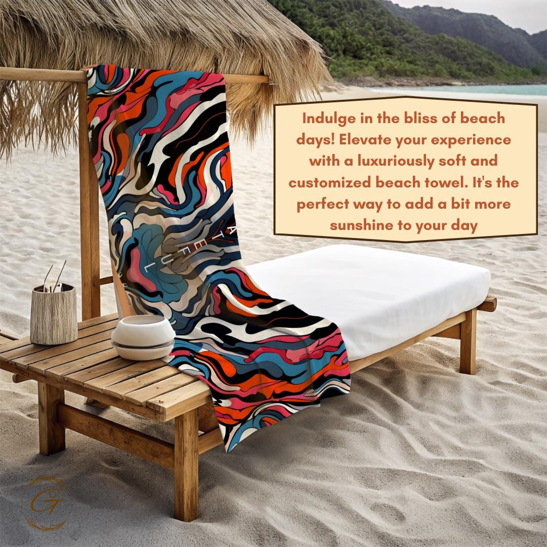 Colorful Artistic Tiger Beach Towel