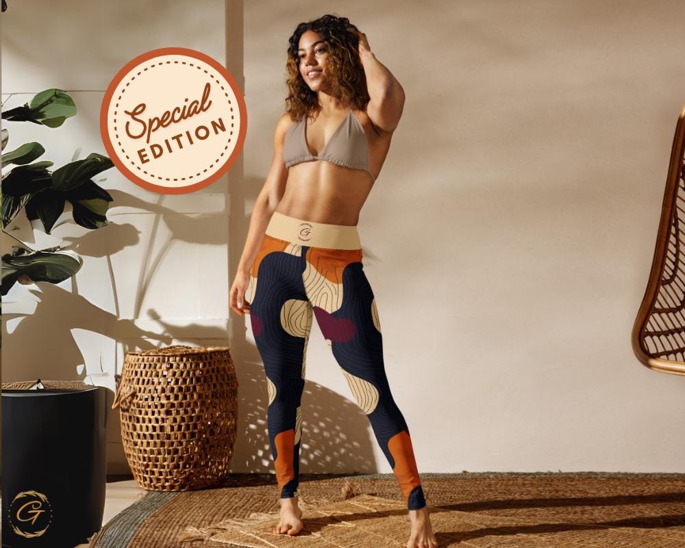 Abstract AOP Yoga Leggings and Shorts – Stylish Activewear with Vibrant Earthy Pattern, Perfect for Yoga, Fitness, Everyday Wear, Yogis Gift