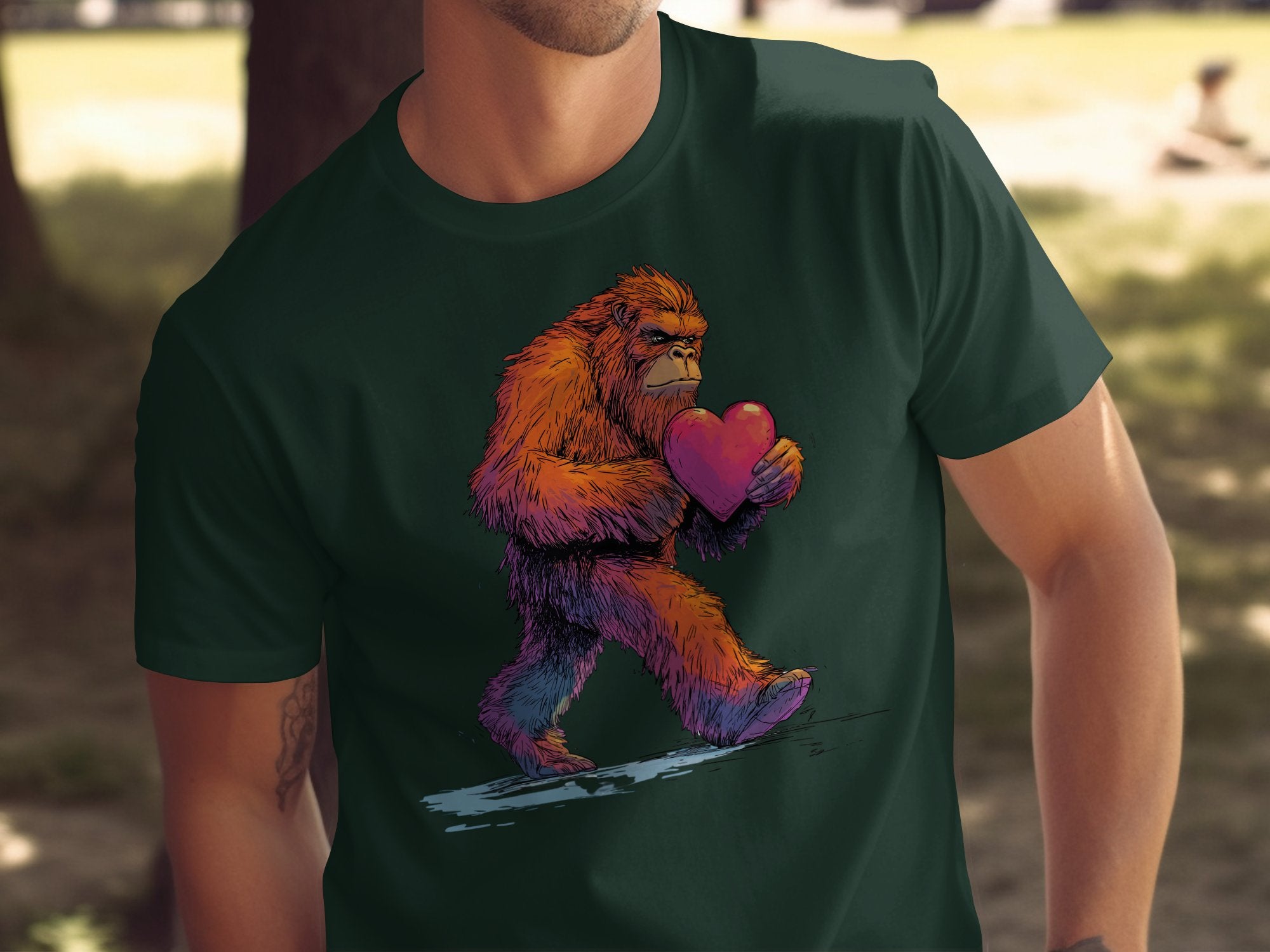 Bigfoot Holding Heart Graphic Design T-Shirt product type