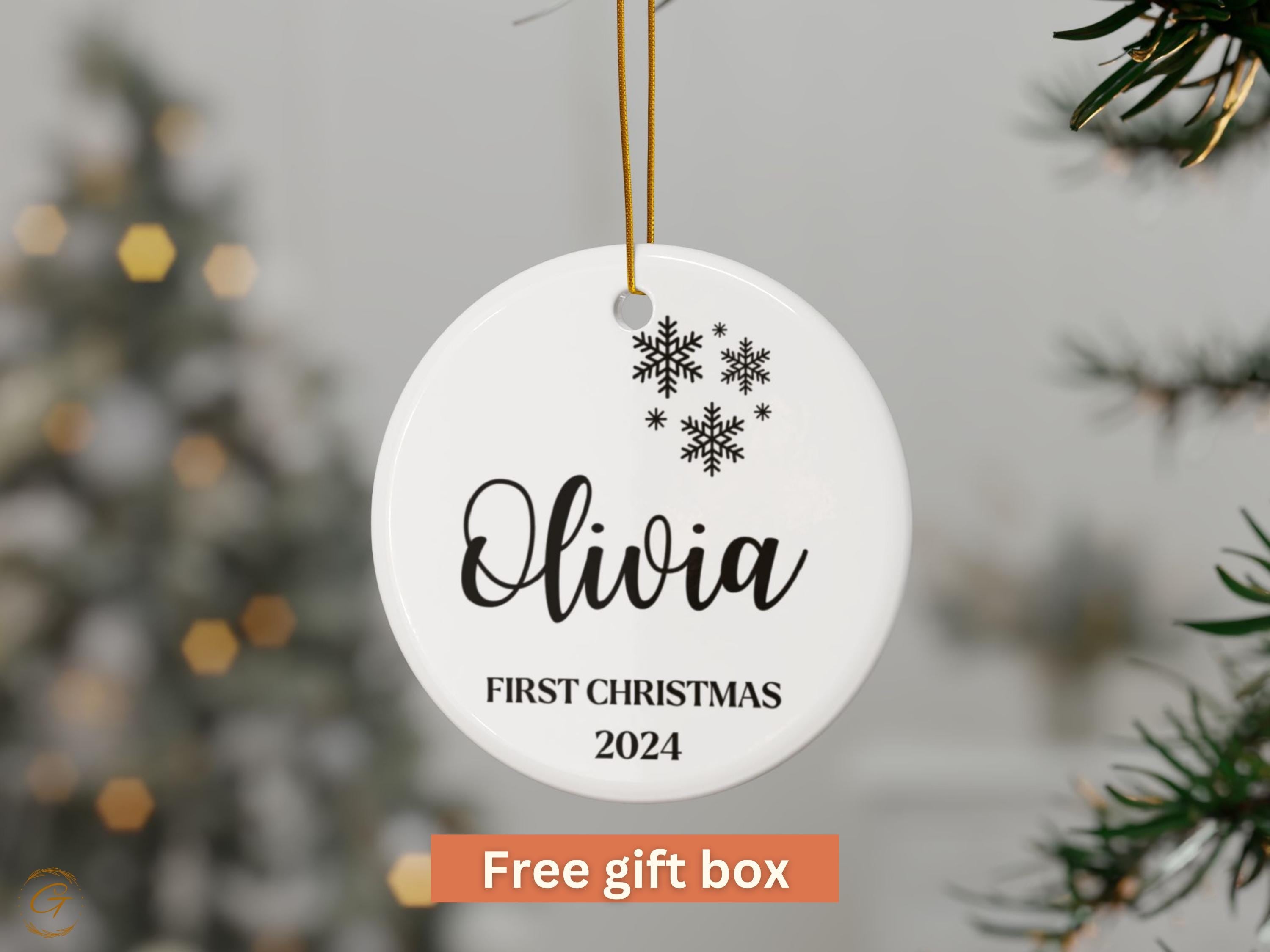 Personalized Baby's First Christmas Ornaments, Custom Name Ornament for Newborn