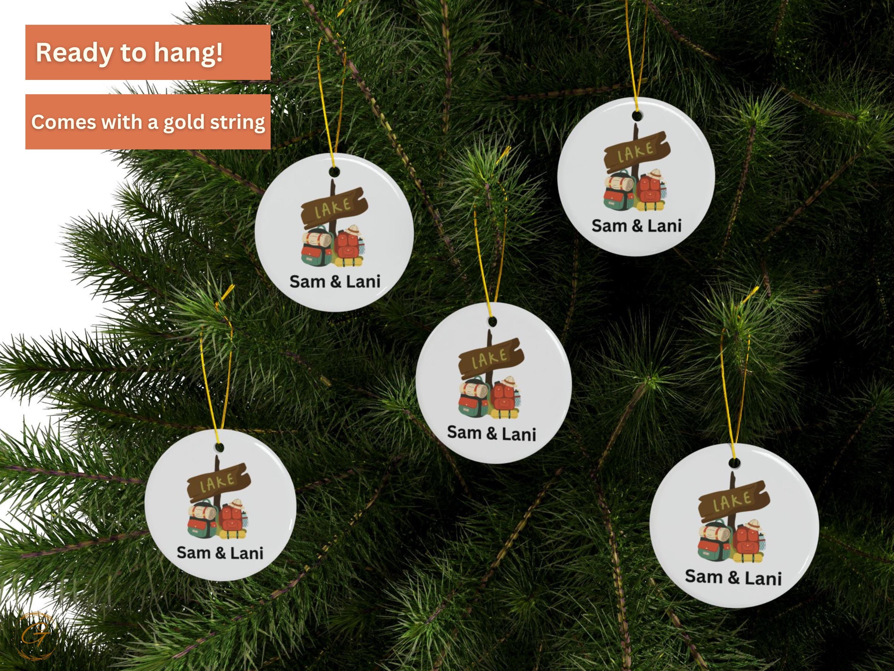 Custom Travelers Ornaments, Personalized Hiking Ornaments