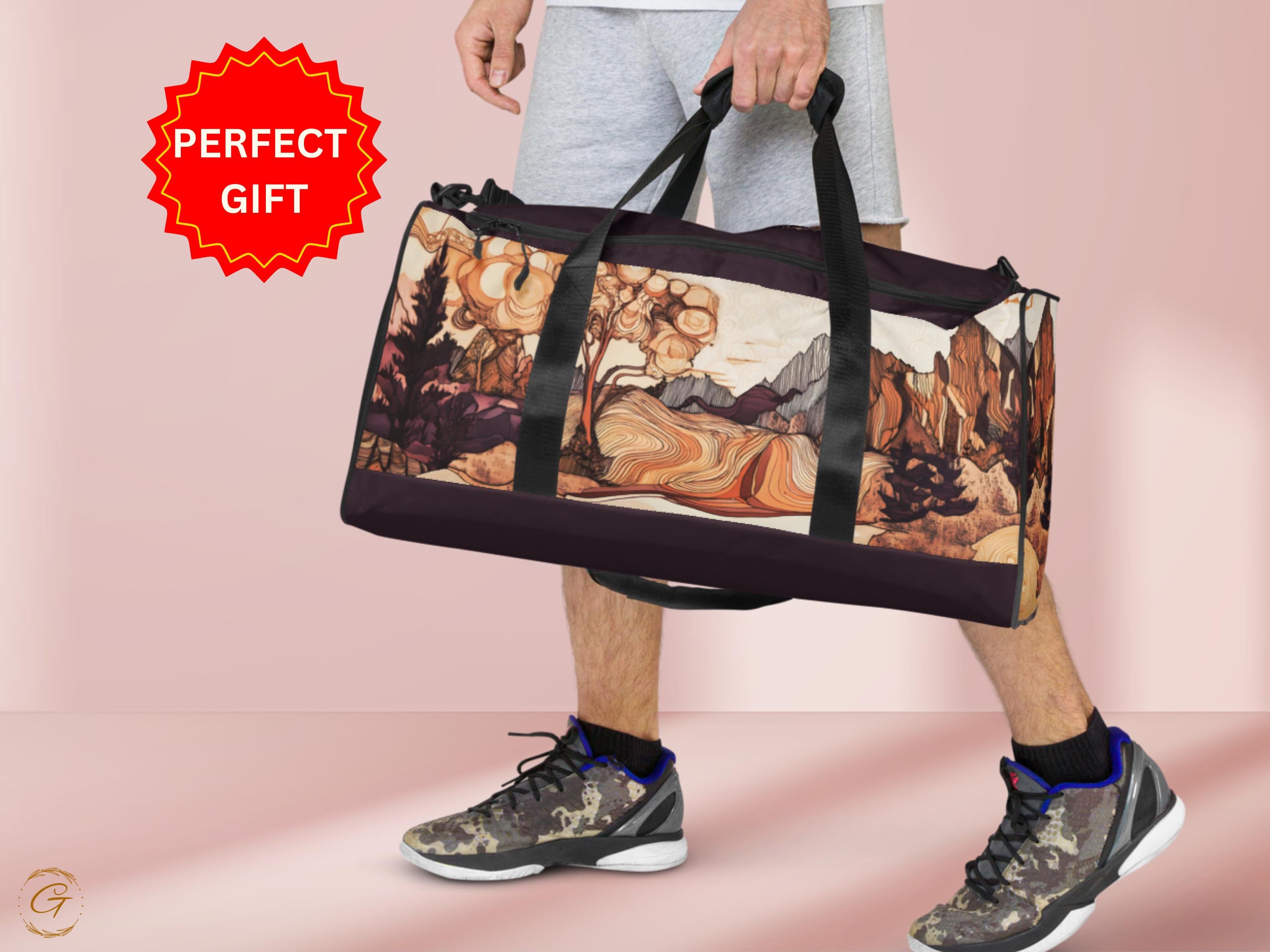 Scenic Nature Duffel Bag - Artistic Gym Bag with Mountain Landscape, Durable Travel Bags, Stylish Sports Bag, Perfect Outdoor Adventure Gift