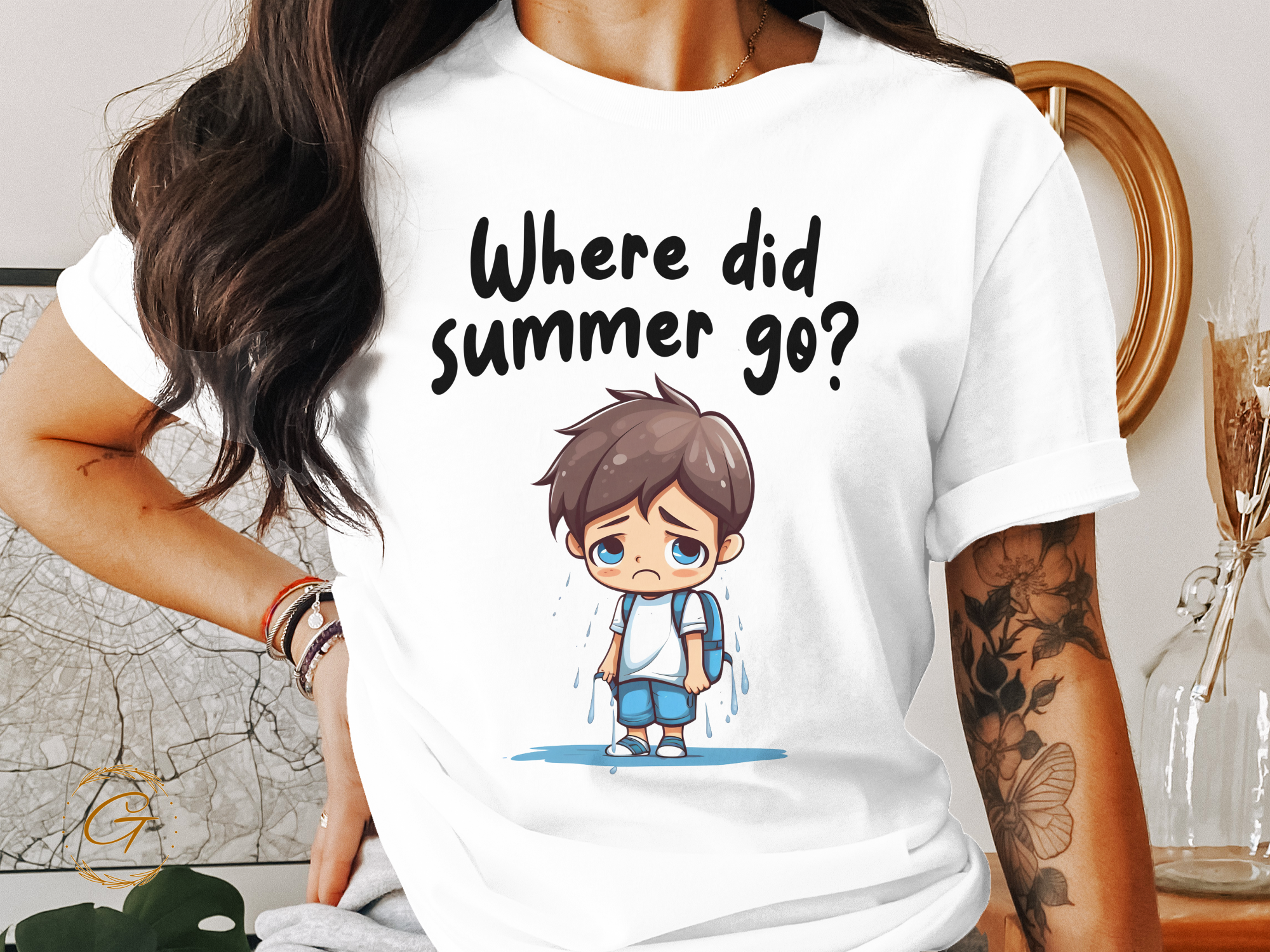 Funny Sad Boy Cartoon T-Shirt – Quirky Emotional Graphic Tee