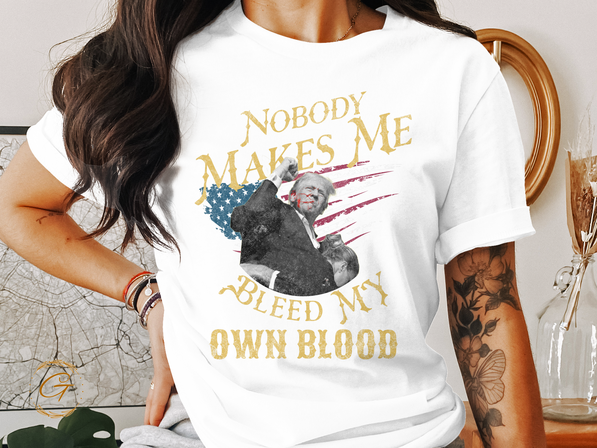 Trump "Nobody Makes Me Bleed My Own Blood" T-Shirt – Funny Political Graphic Tee
