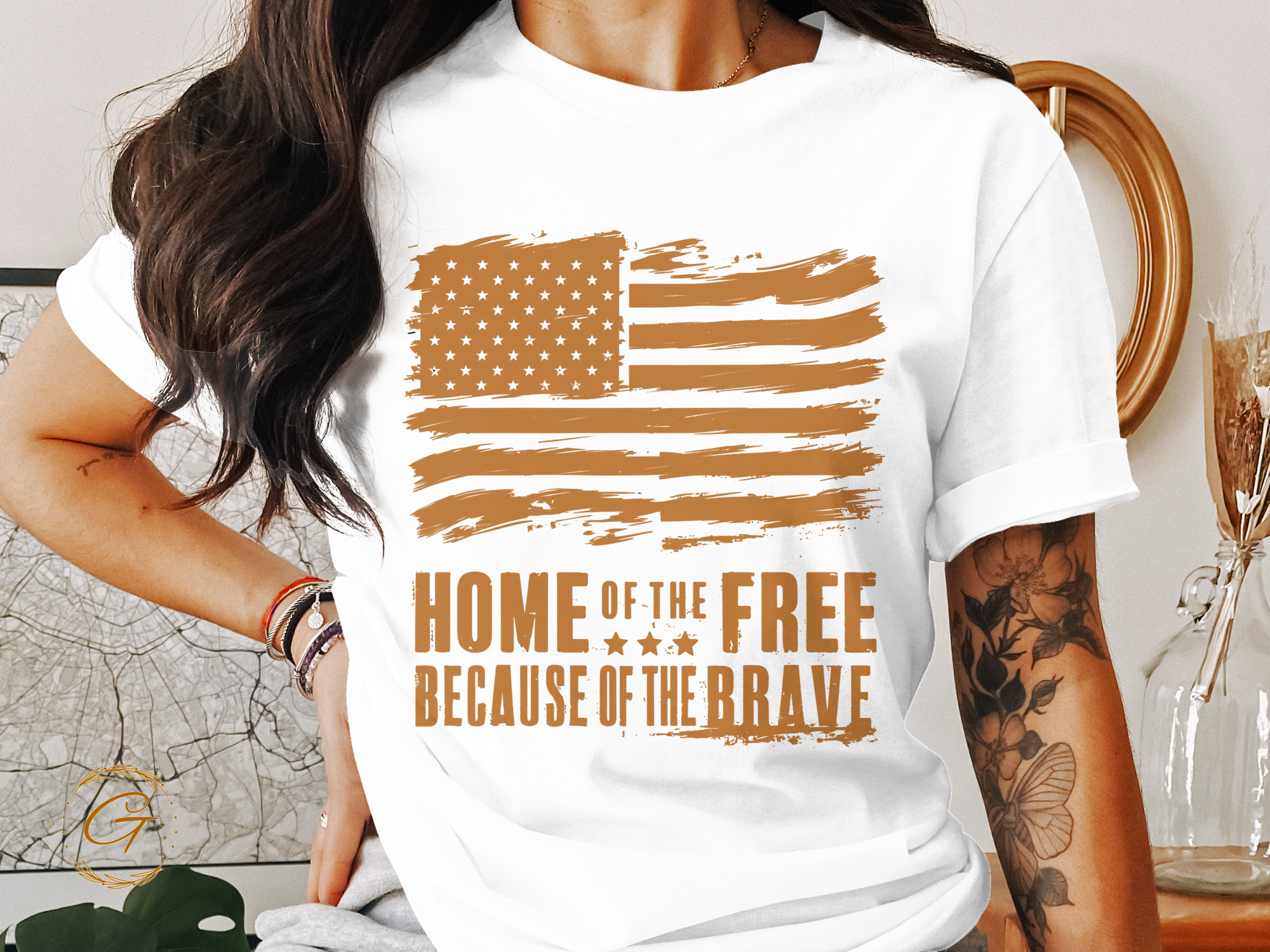 Vintage American Flag "Home of the Free" T-Shirt – Retro Patriotic Graphic Tee