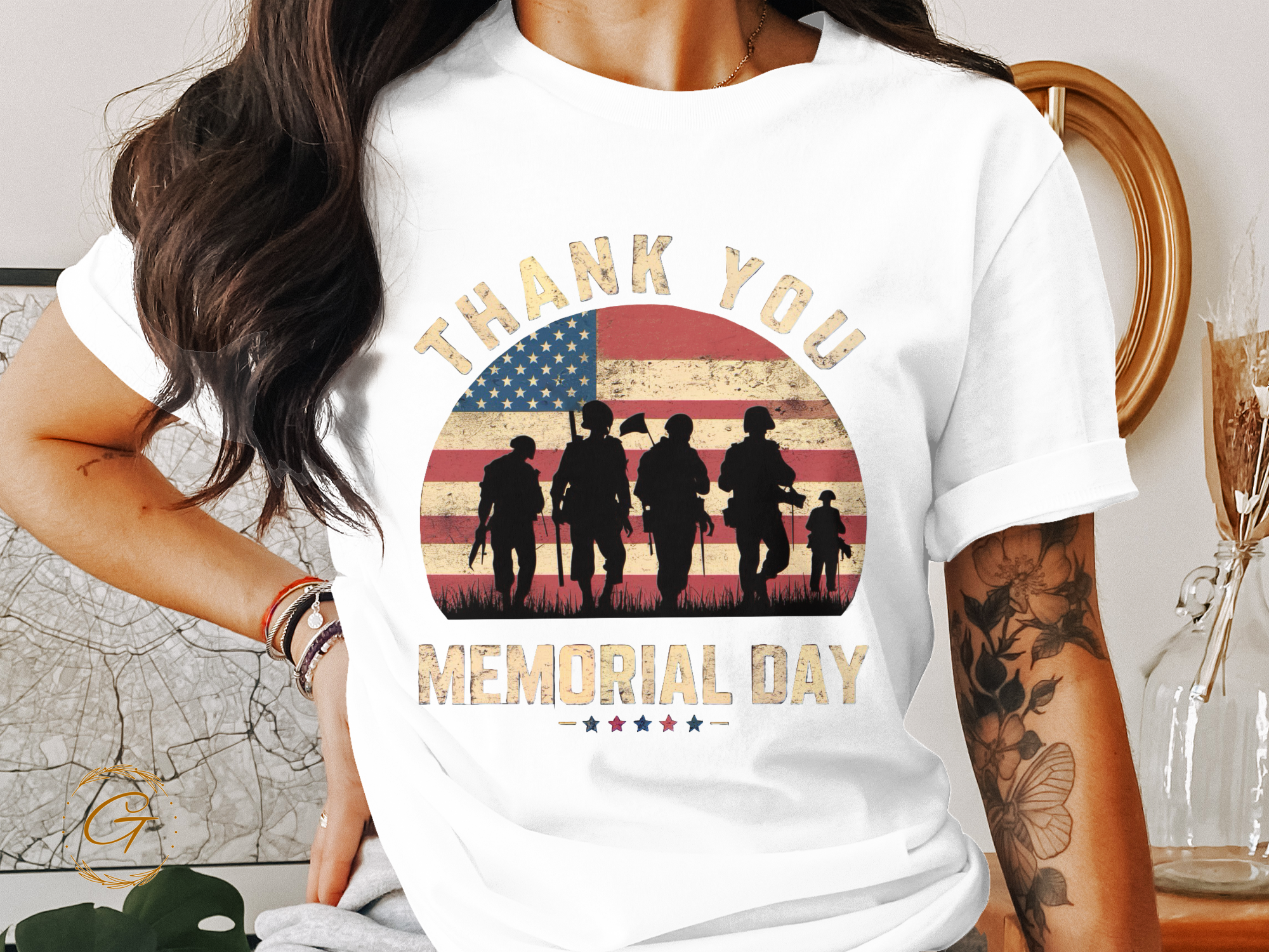 Patriotic Memorial Day Shirt - USA Flag Graphic Tee for Men & Women