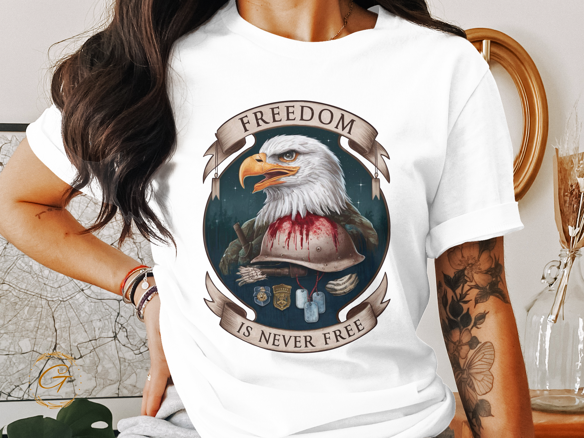 Freedom Eagle T-Shirt – Patriotic American Flag Graphic Tee