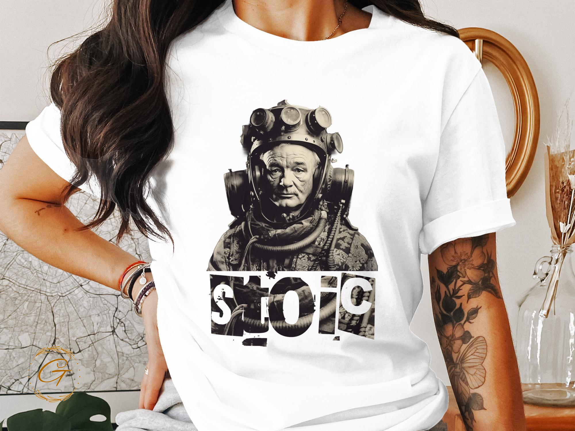 Sci-Fi Stoic Philosophy T-Shirt - Futuristic Minimalist Graphic Tee