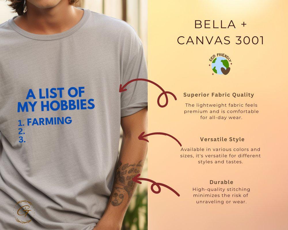 Hobbies T-Shirt, Farming Enthusiast Tee