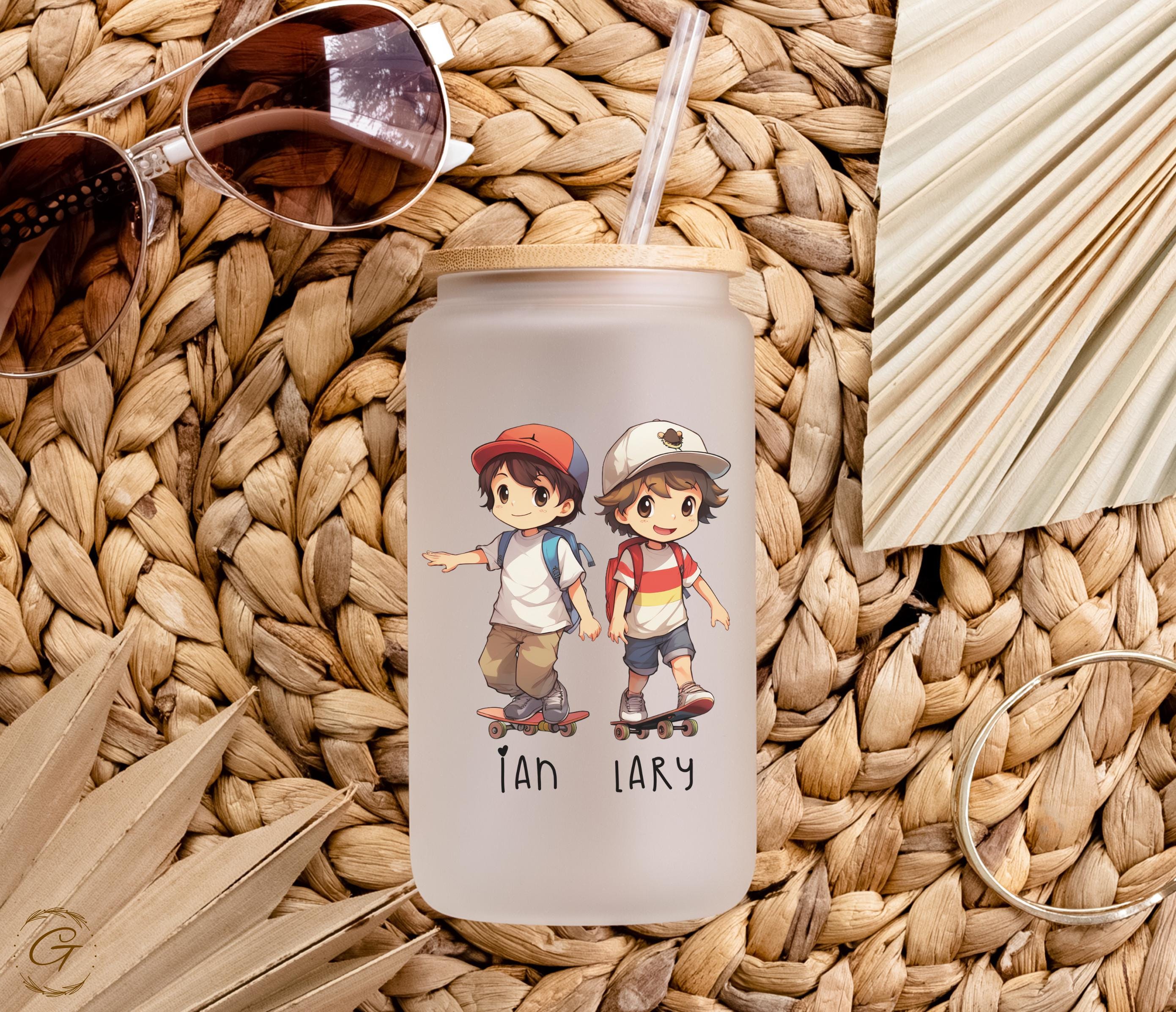 School Buddies Frosted Personalized Glass Cup