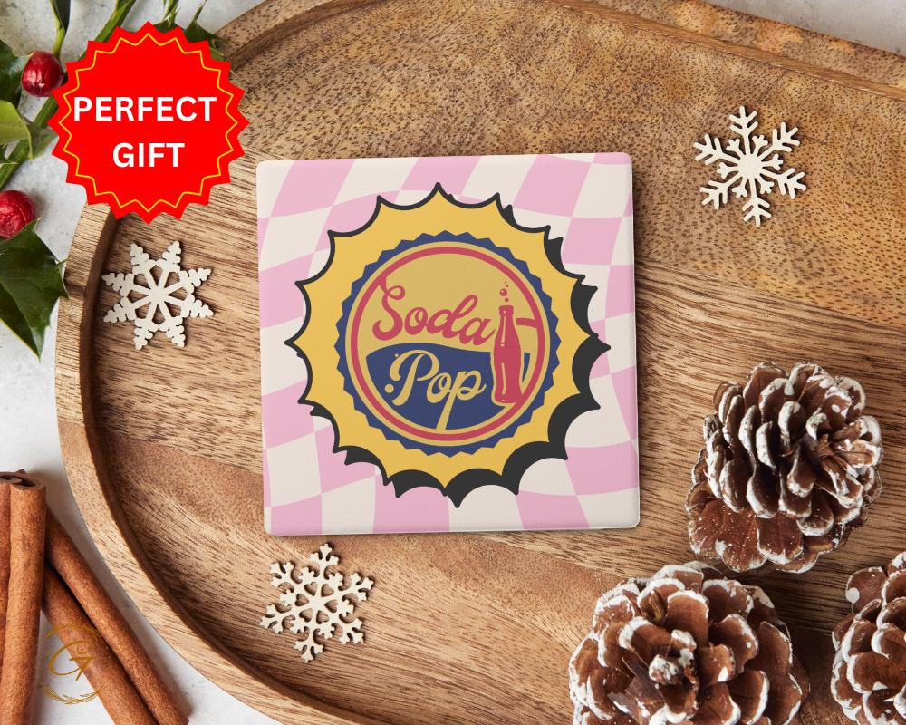 Soapstone Coaster Soda Pop Bottle Cap Design