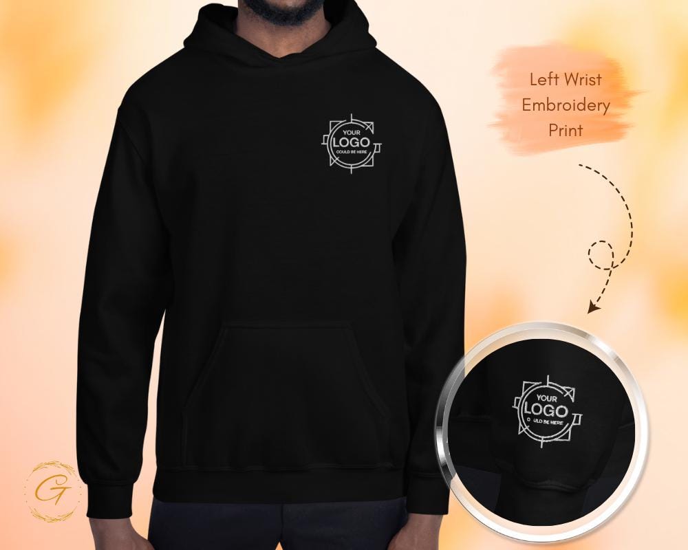 Custom Hoodies with Personalized Print, Left Chest & Wrist Logo Print, Unique Gifts for Her/Him, Cozy and Stylish Designs Hooded Sweatshirts
