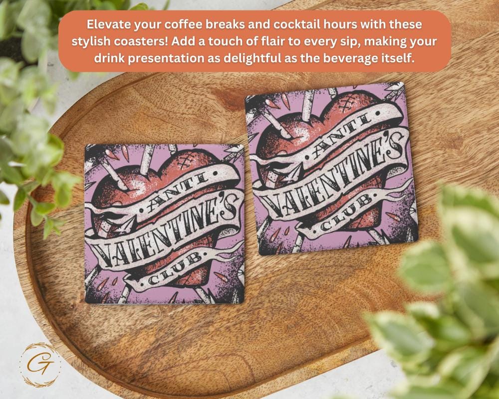 Anti Valentines Club Torned Heart Square Soapstone
