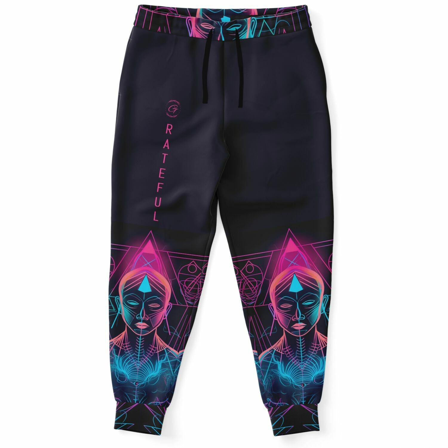 Neon Spiritual Enlightenment Joggers – Psychedelic Buddha Sweatpants