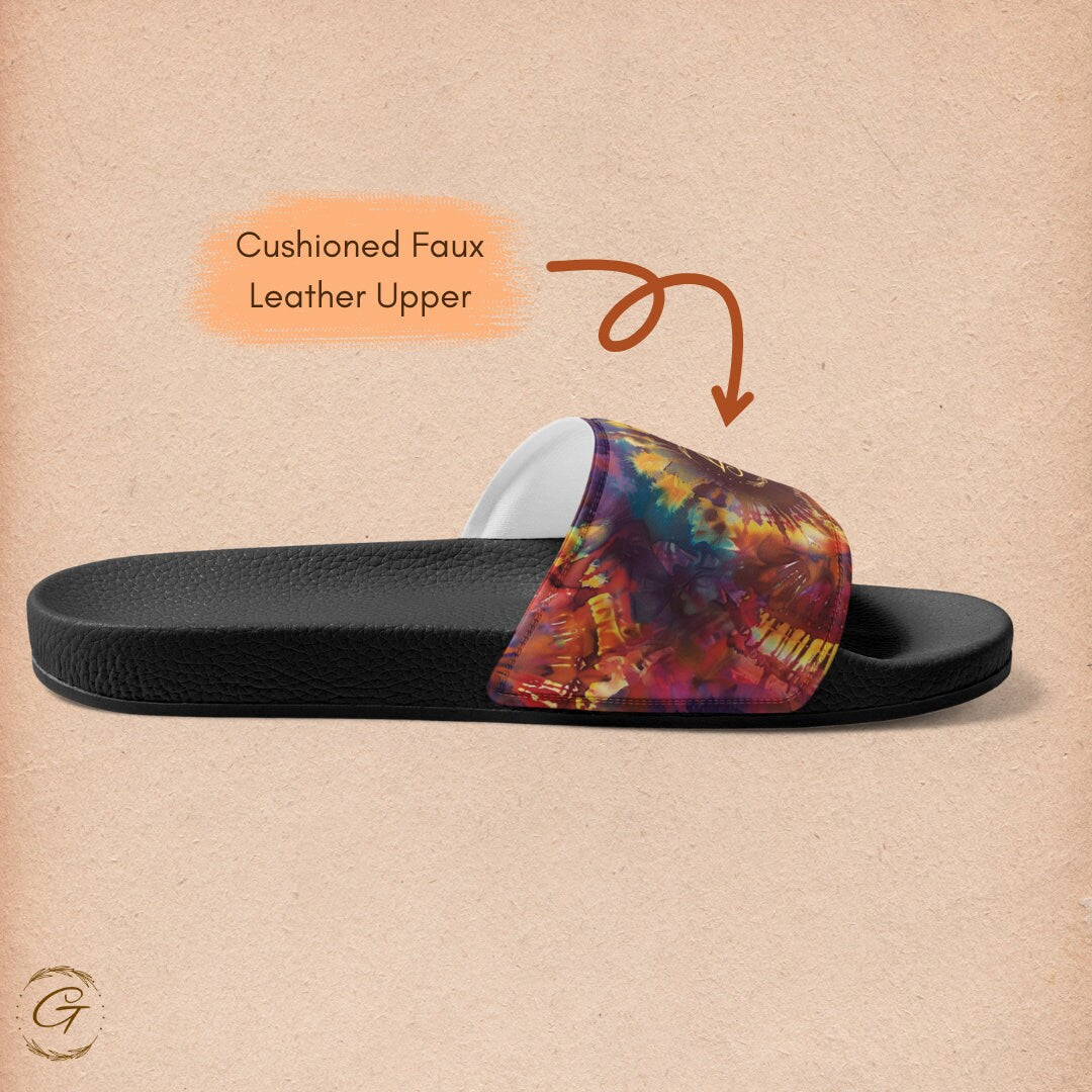 Colorful Tie Die Design Men's Slides