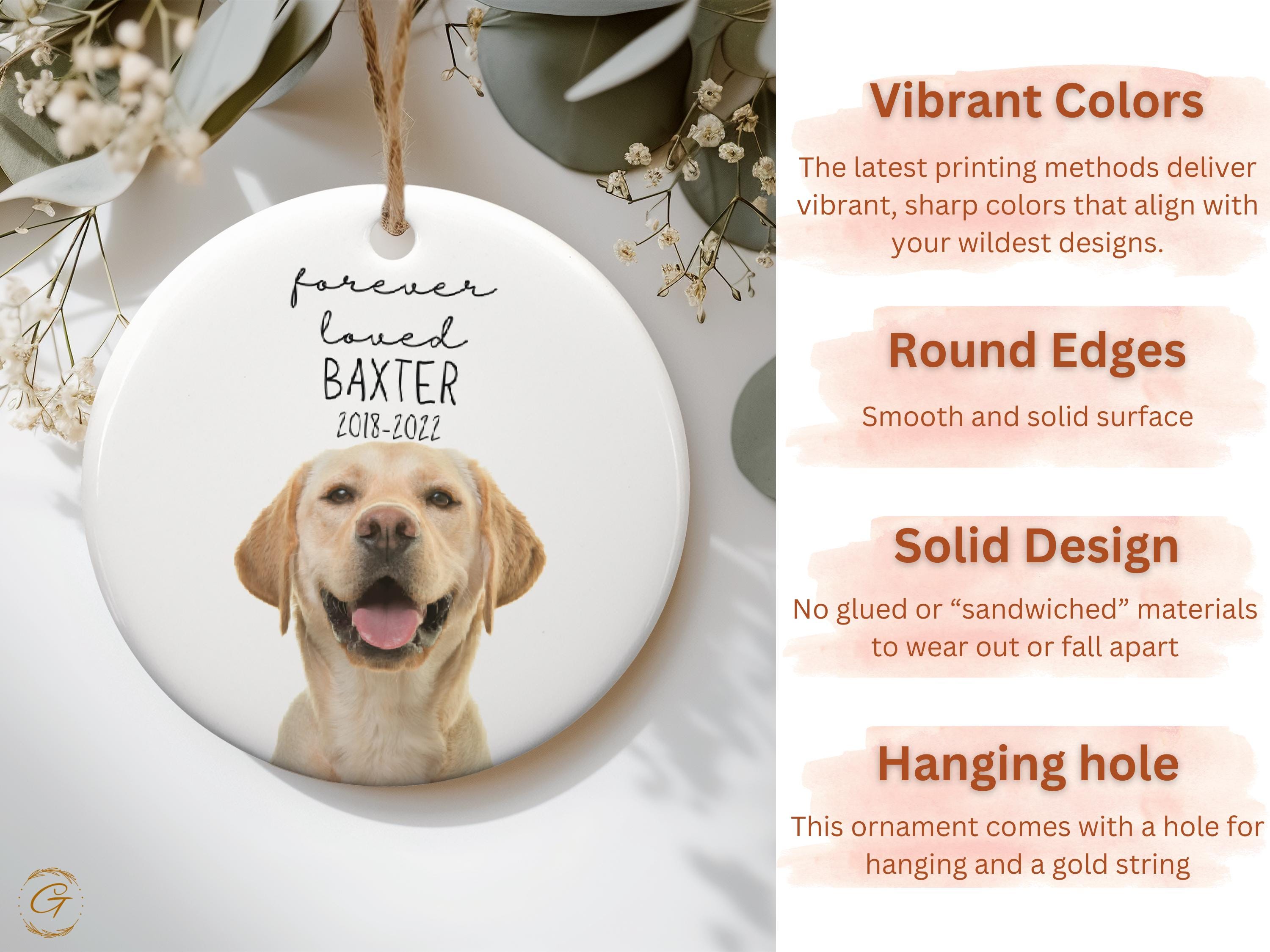 Personalized Memorial Dog Ornament, Custom Dog Photo Ornament, Dog Memorial Christmas Ornament, Pet Loss Gift, Personalized Dog Pet Memorial