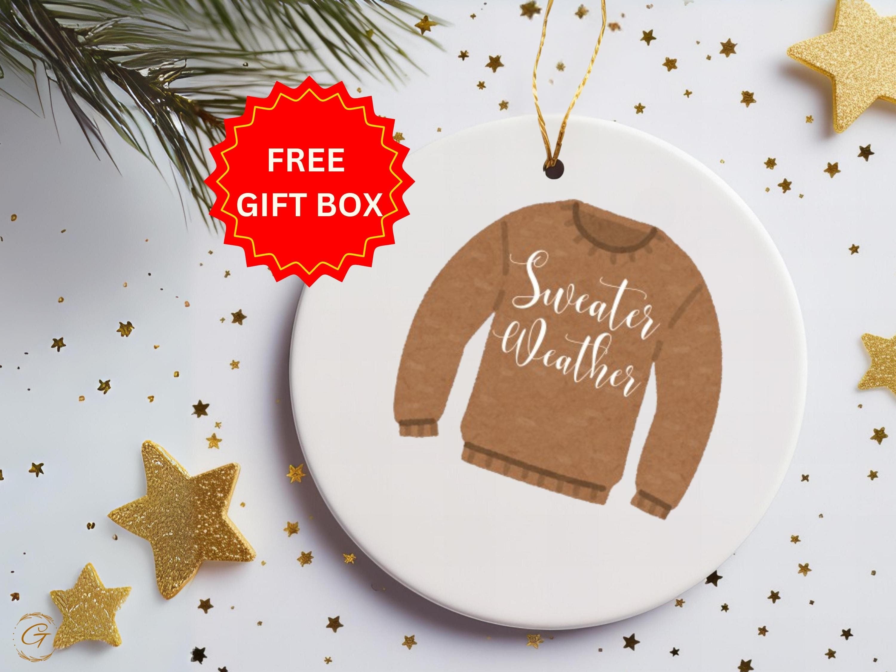 Cozy Sweater Weather Ceramic Ornament