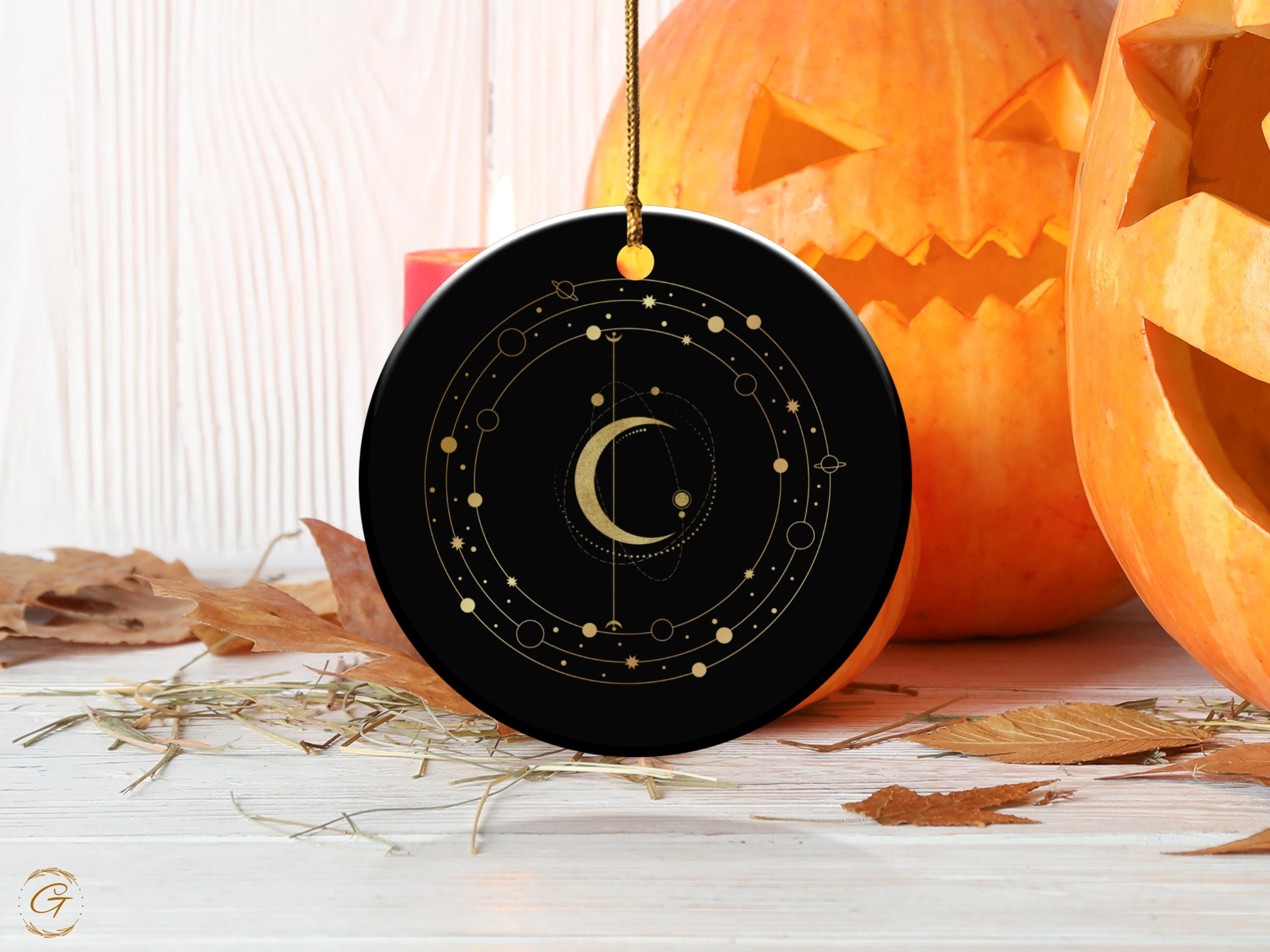 Celestial Moon Phase Ornament, Astronomical Home Art Decor