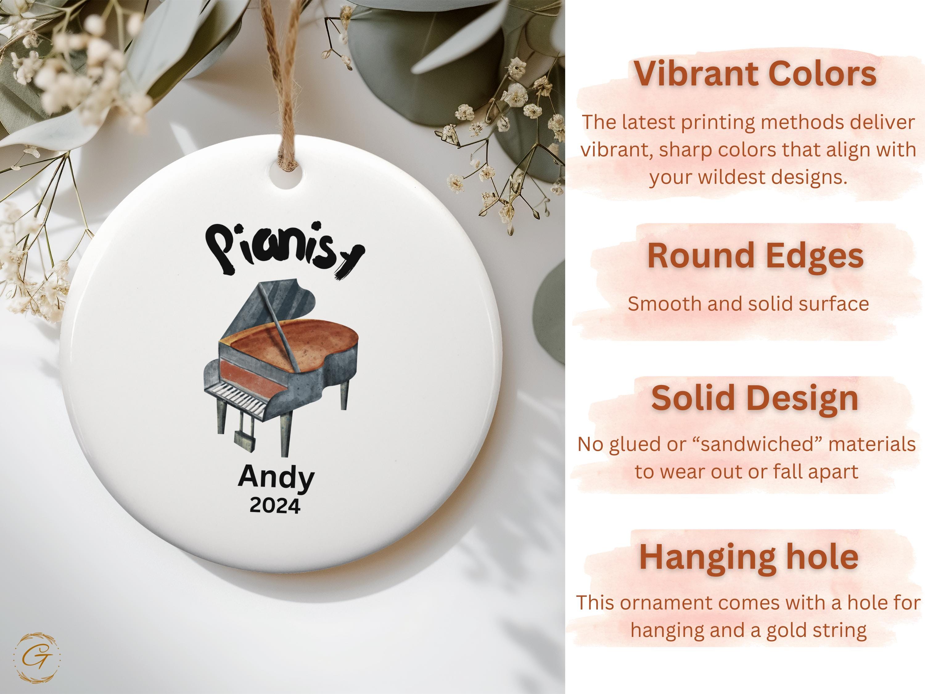 Personalized Piano Ornament 2024, Custom Pianoist Music Lover Gift, Customized Grand Piano Decor, Piano Player Ornament