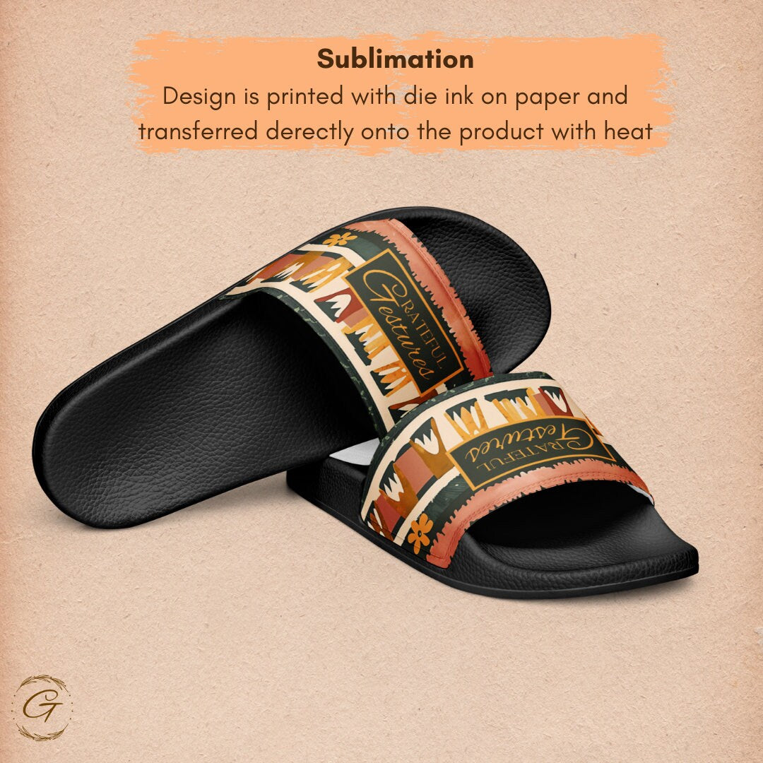 Bohemian Men's Slide, Moody Brown Design Sandals
