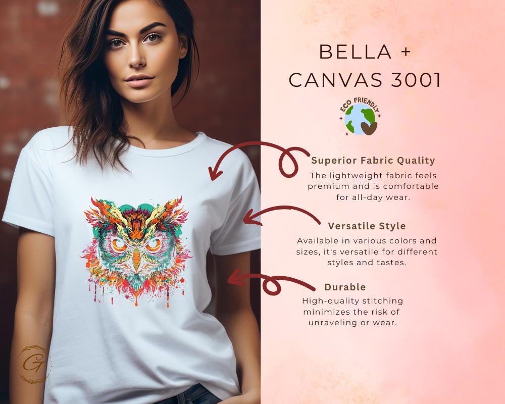 Colorful Owl Art Design TShirt Vibrant Owl Graphic Tee