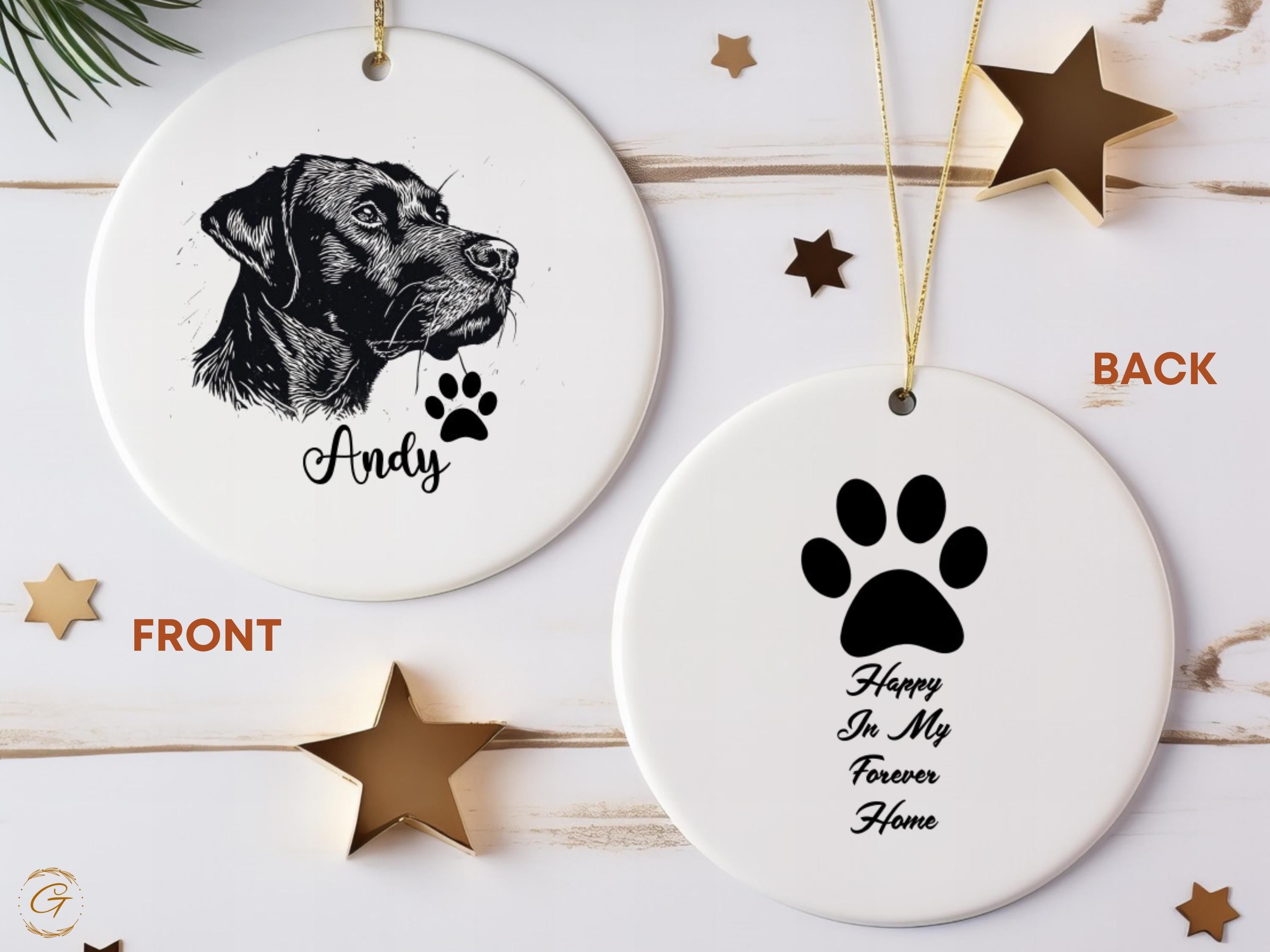 Custom Dog Lover Ornament, Personalized Pet Ornament