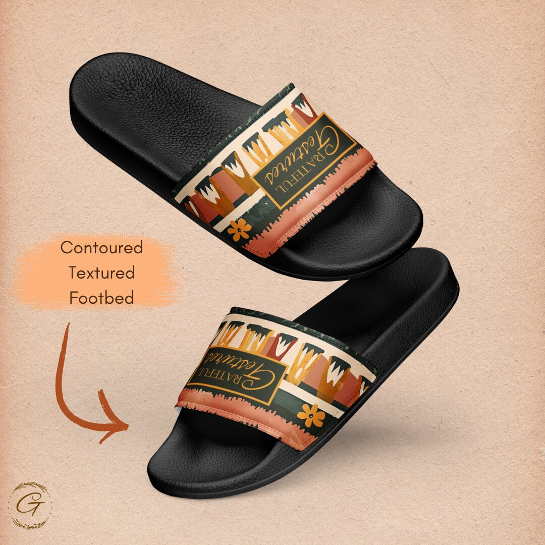Bohemian Men's Slide, Moody Brown Design Sandals
