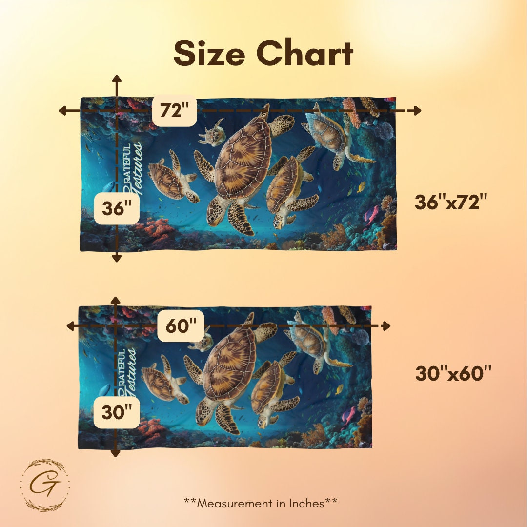 Colorful Under Water Turtles Beach Towel