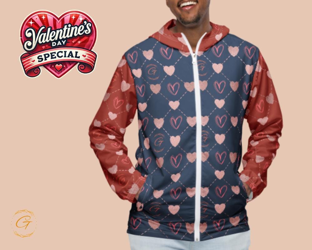Men’s Windbreaker G Heart Stylish Zip-Up Jacket