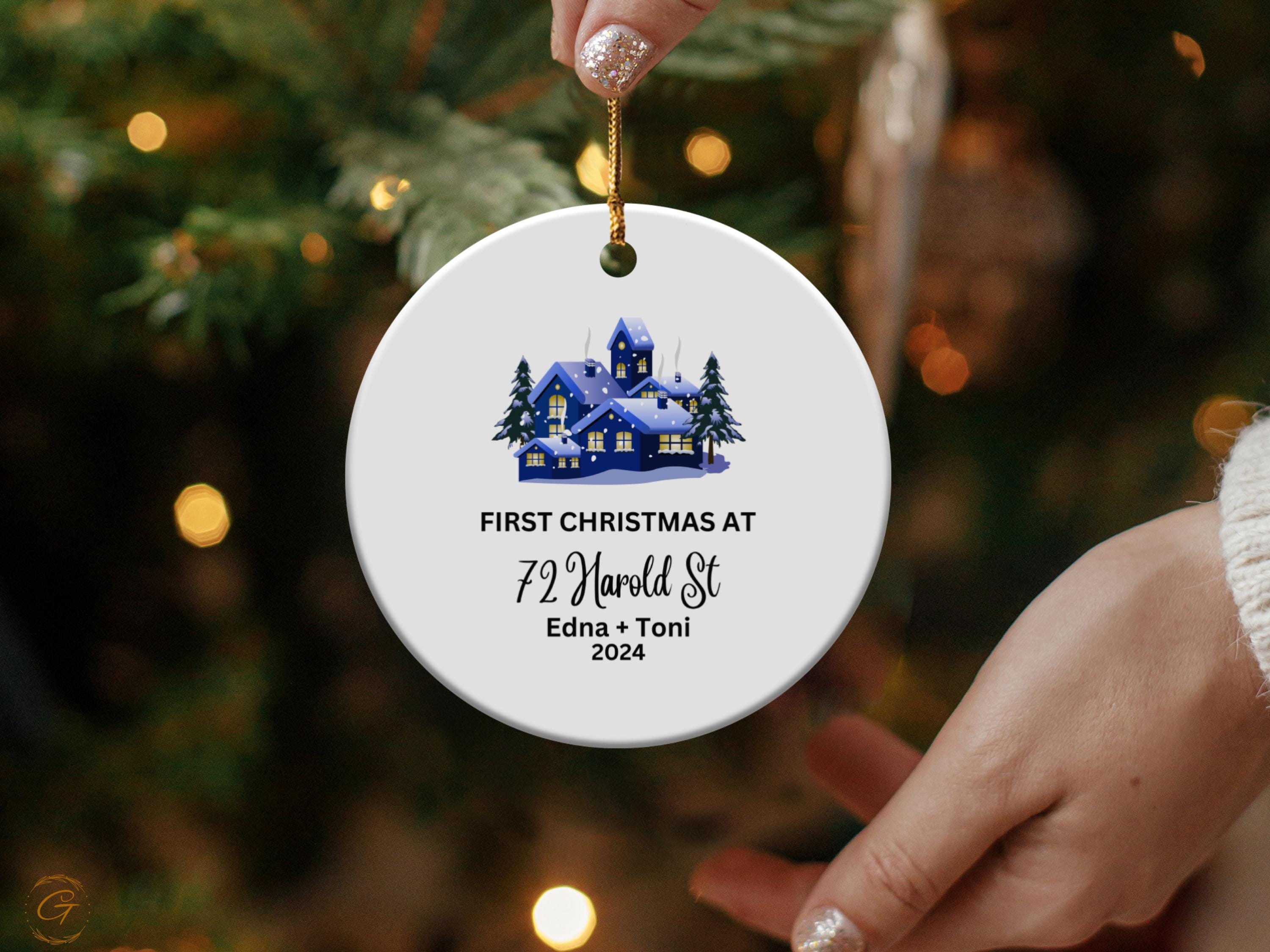 Custom Christmas Family Ornaments, Personalized Holiday New Home Gifts