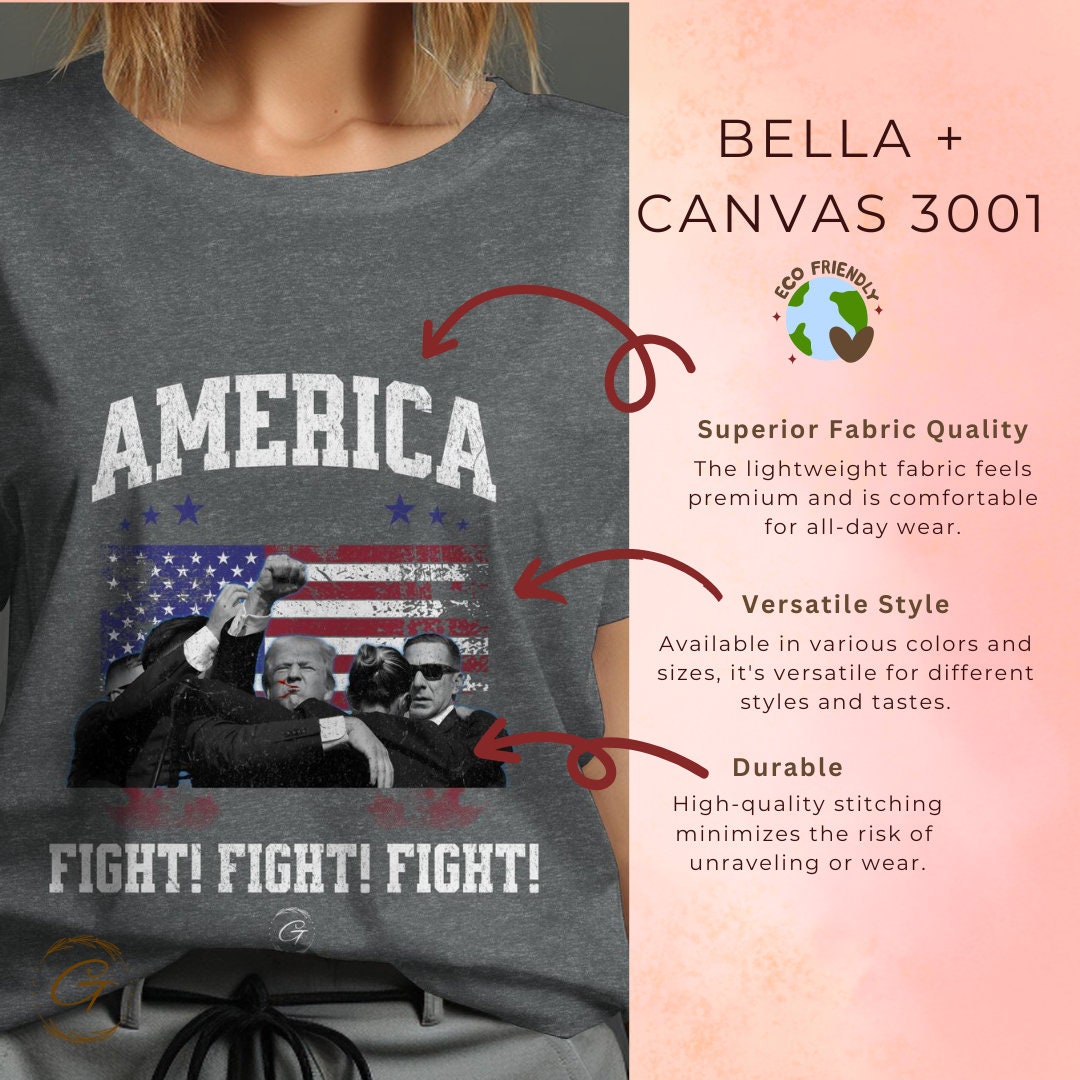 Trump T-shirt America Fight Fight Fight Design Tee