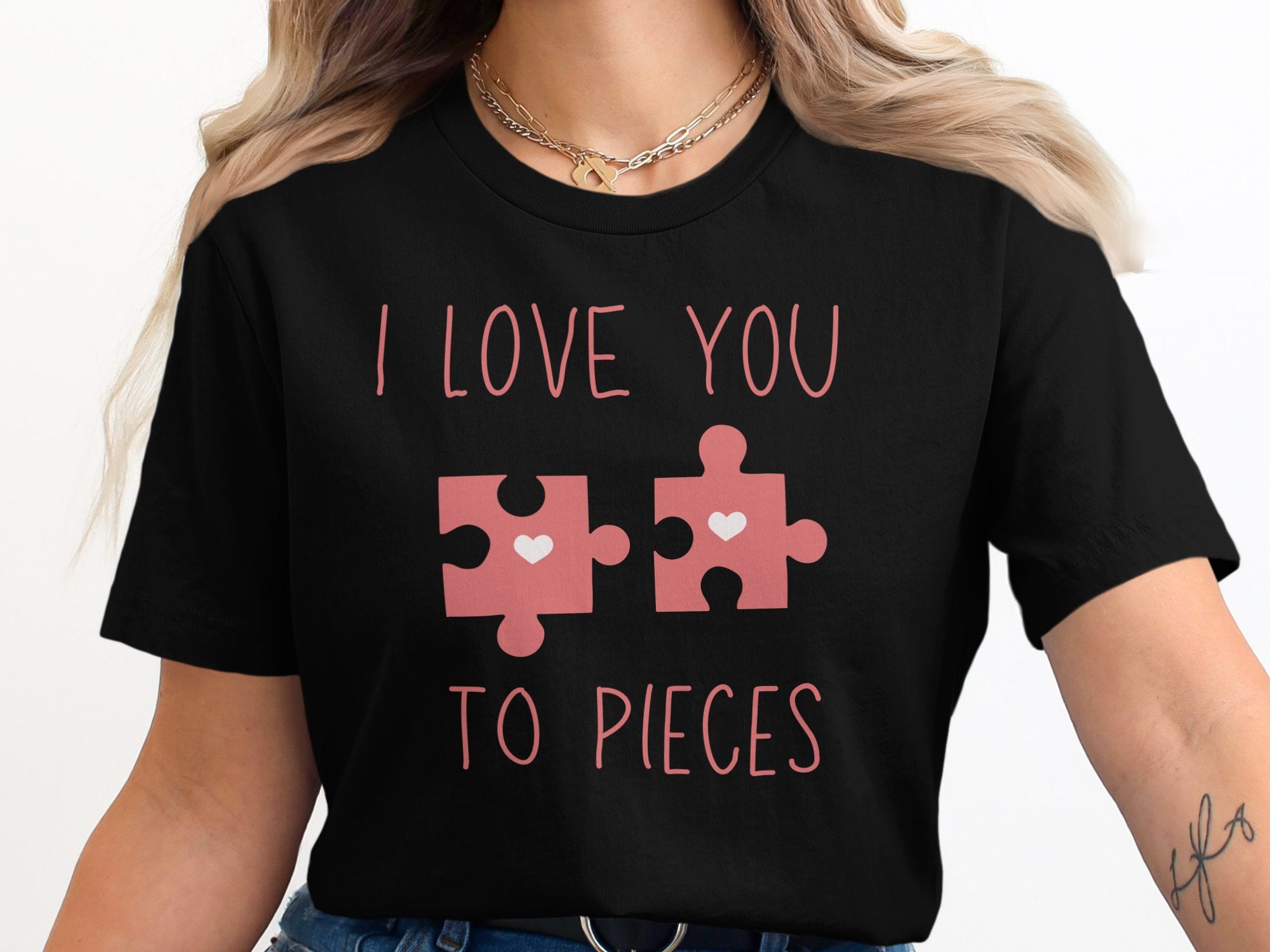 I Love You To Pieces Puzzle Design T-Shirt product