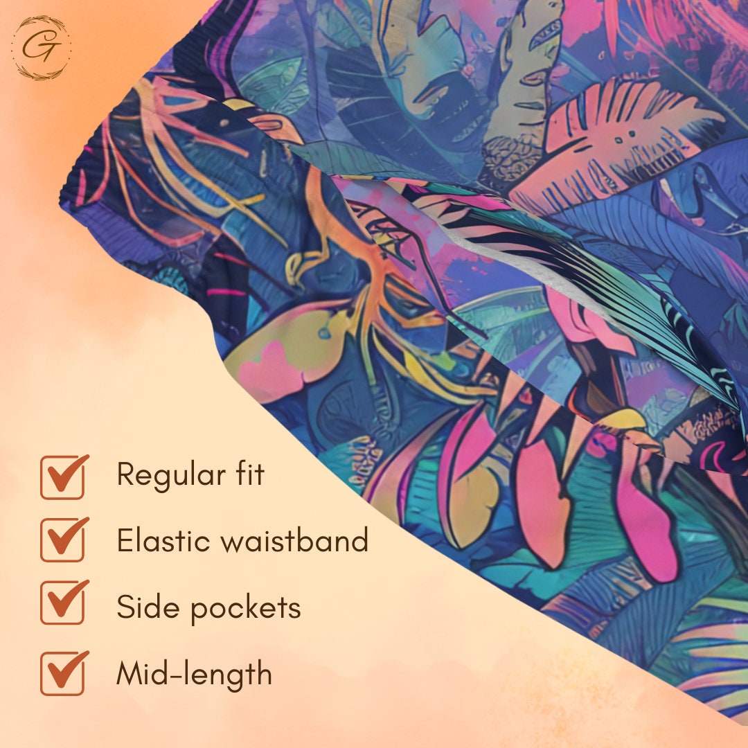 Tropical Rainforest & Beach Swim Shorts