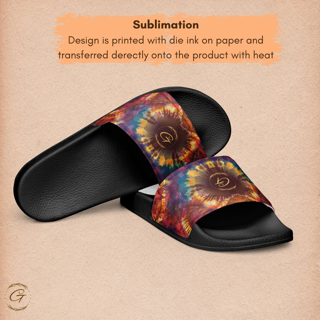 Colorful Tie Die Design Men's Slides
